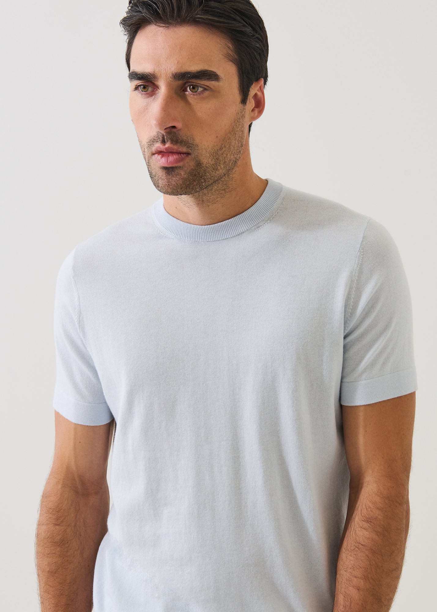 Cotton Blend Short Sleeve Crewneck