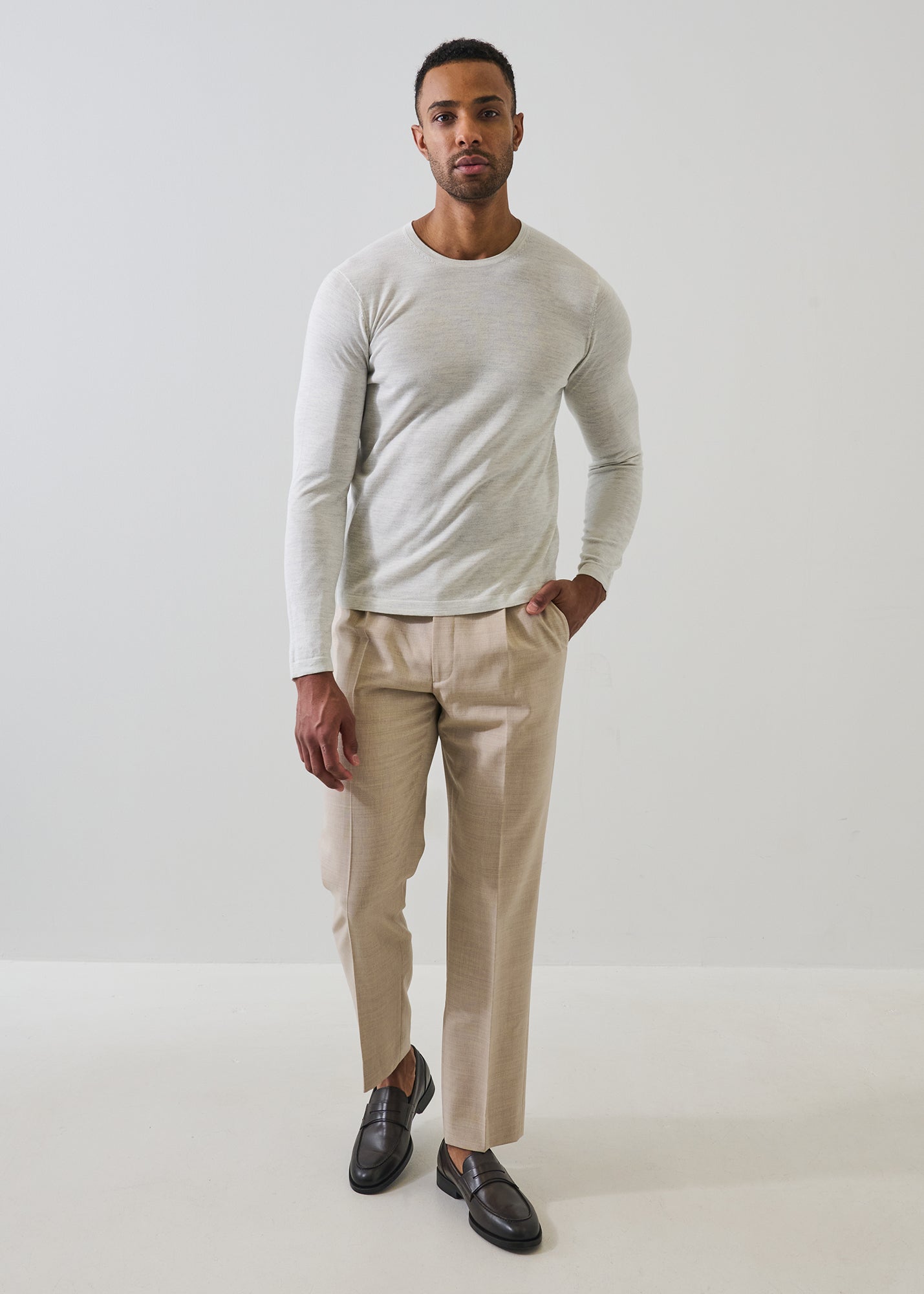Cotton-Cupro Long Sleeve Crewneck - PATRICK ASSARAF