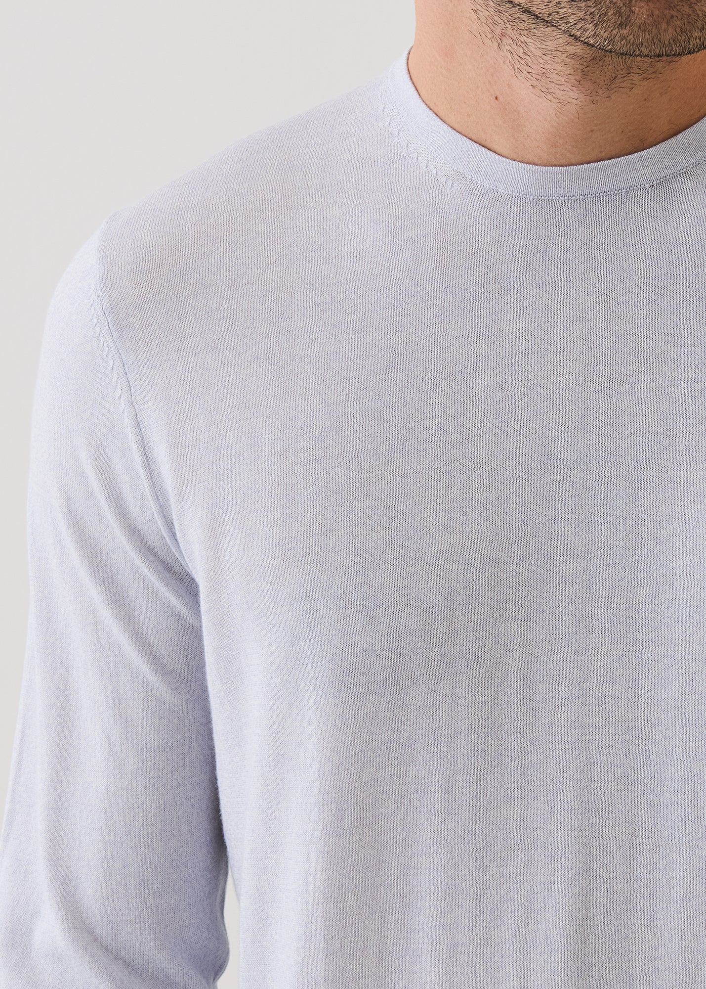 Cotton-Cupro Long Sleeve Crewneck