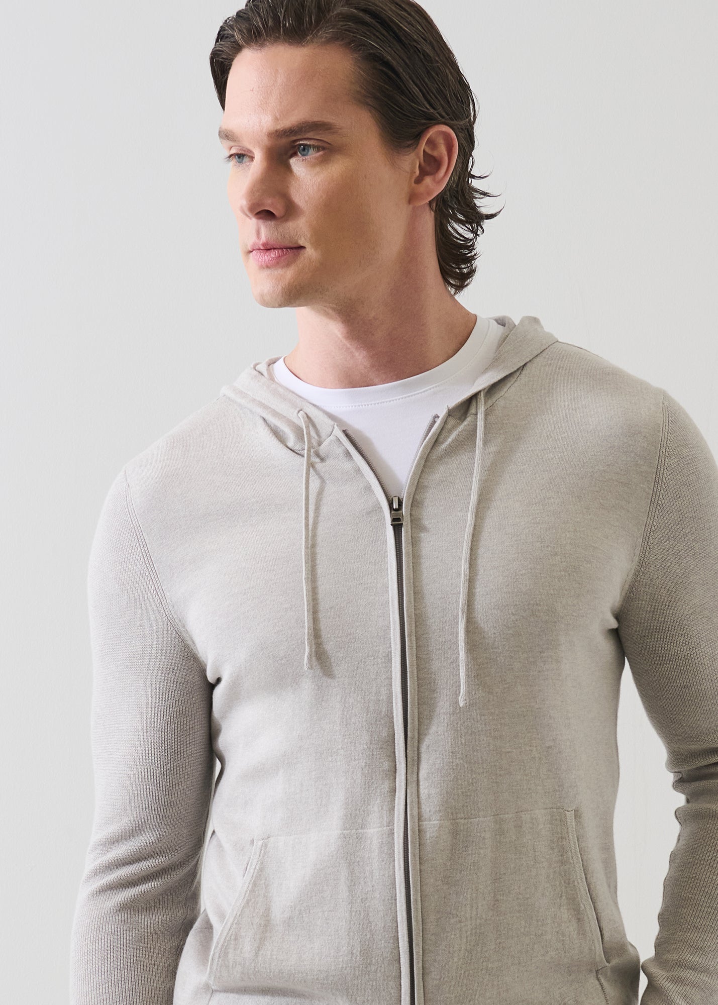 Cotton Cashmere Full Zip Hoodie - PATRICK ASSARAF