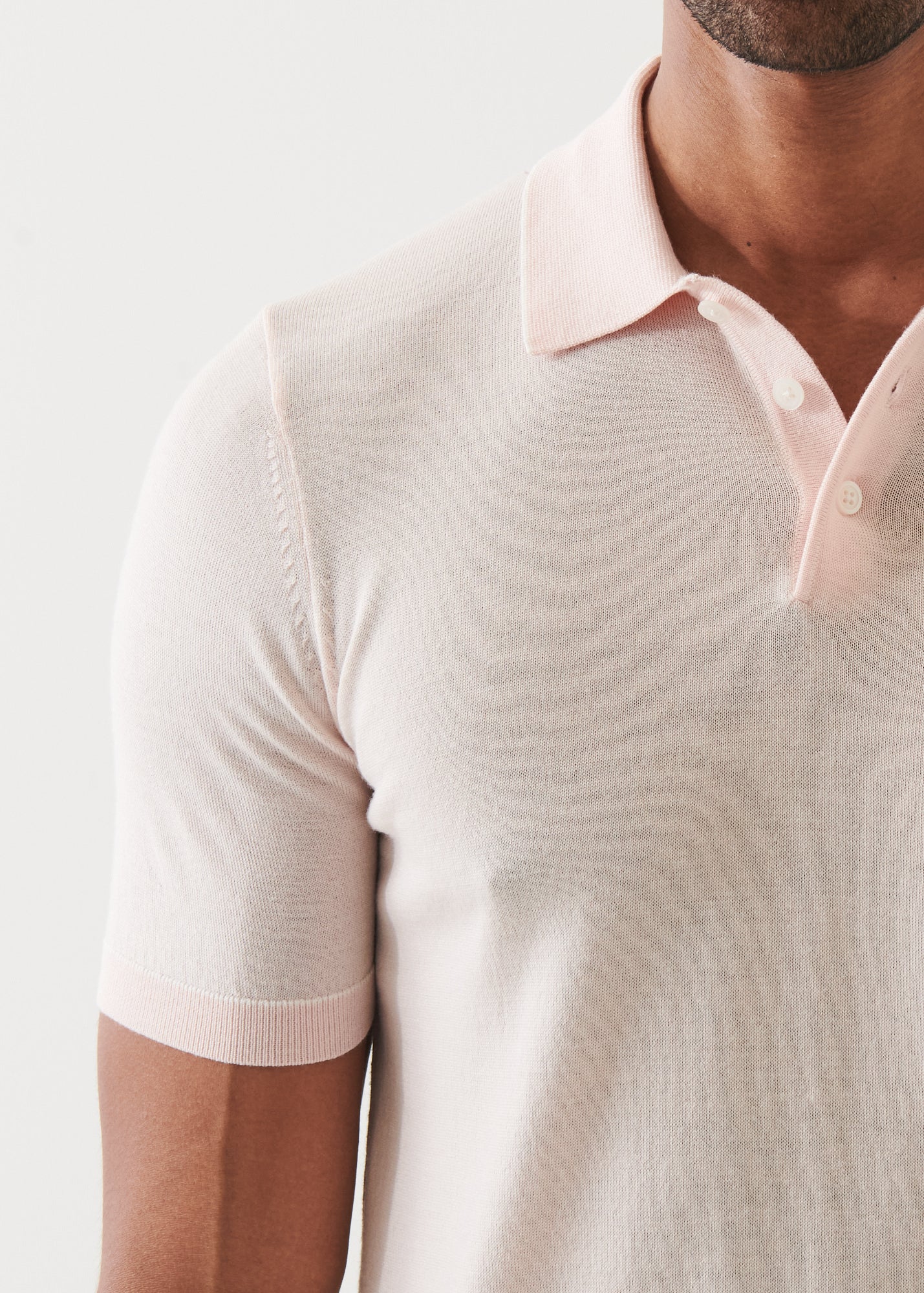 Merino Wool-Silk Blend Button Polo - PATRICK ASSARAF