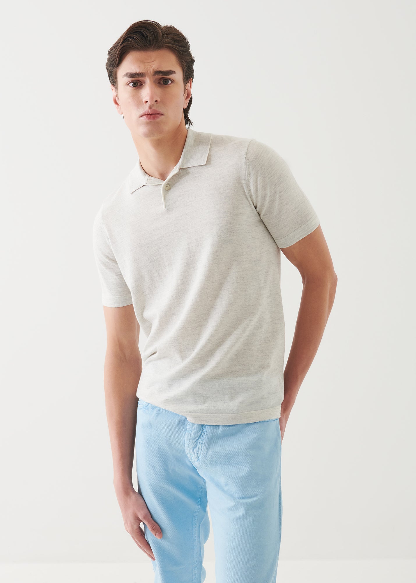 Cotton Cupro Tipped Polo - PATRICK ASSARAF