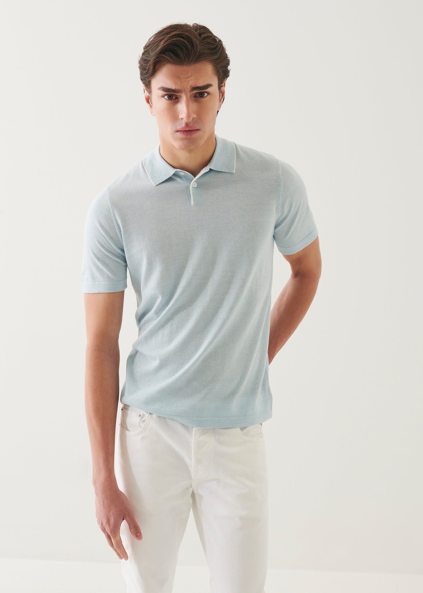 Cotton Cupro Tipped Polo - PATRICK ASSARAF