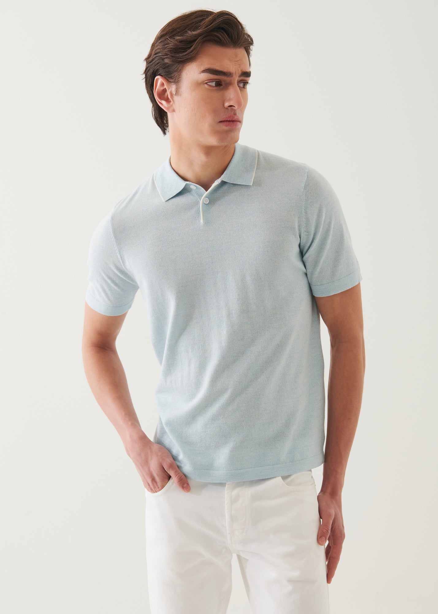 Cotton Cupro Tipped Polo - PATRICK ASSARAF