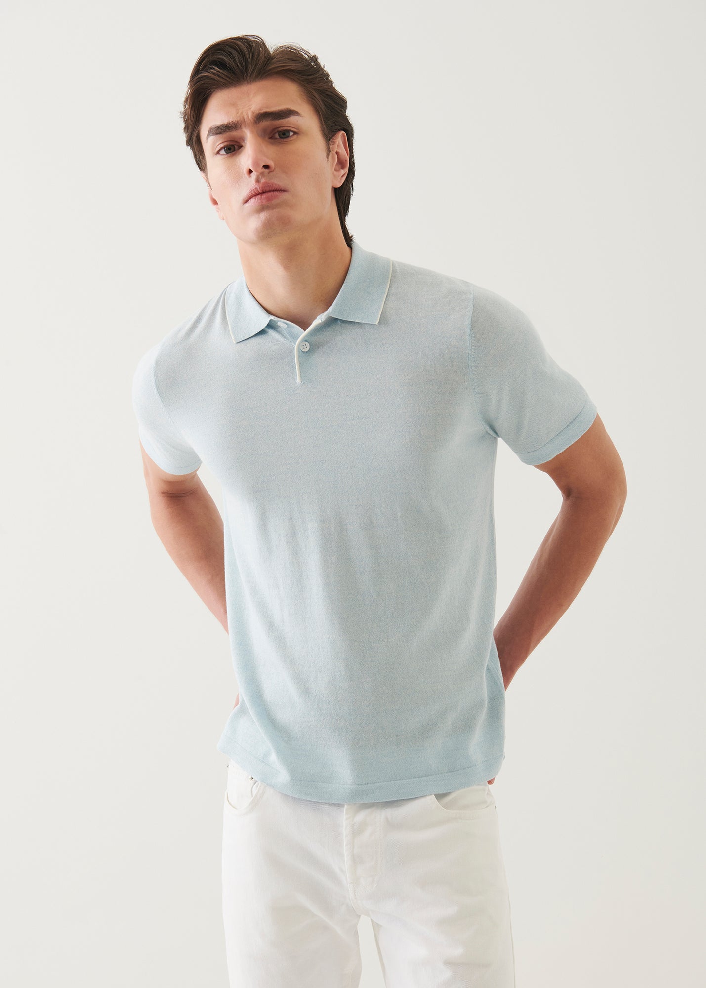 Cotton Cupro Tipped Polo - PATRICK ASSARAF