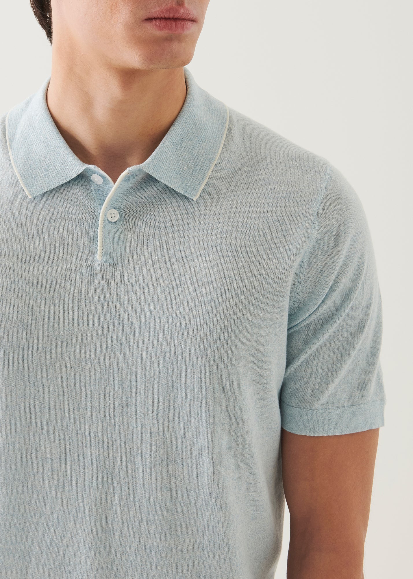 Cotton Cupro Tipped Polo - PATRICK ASSARAF