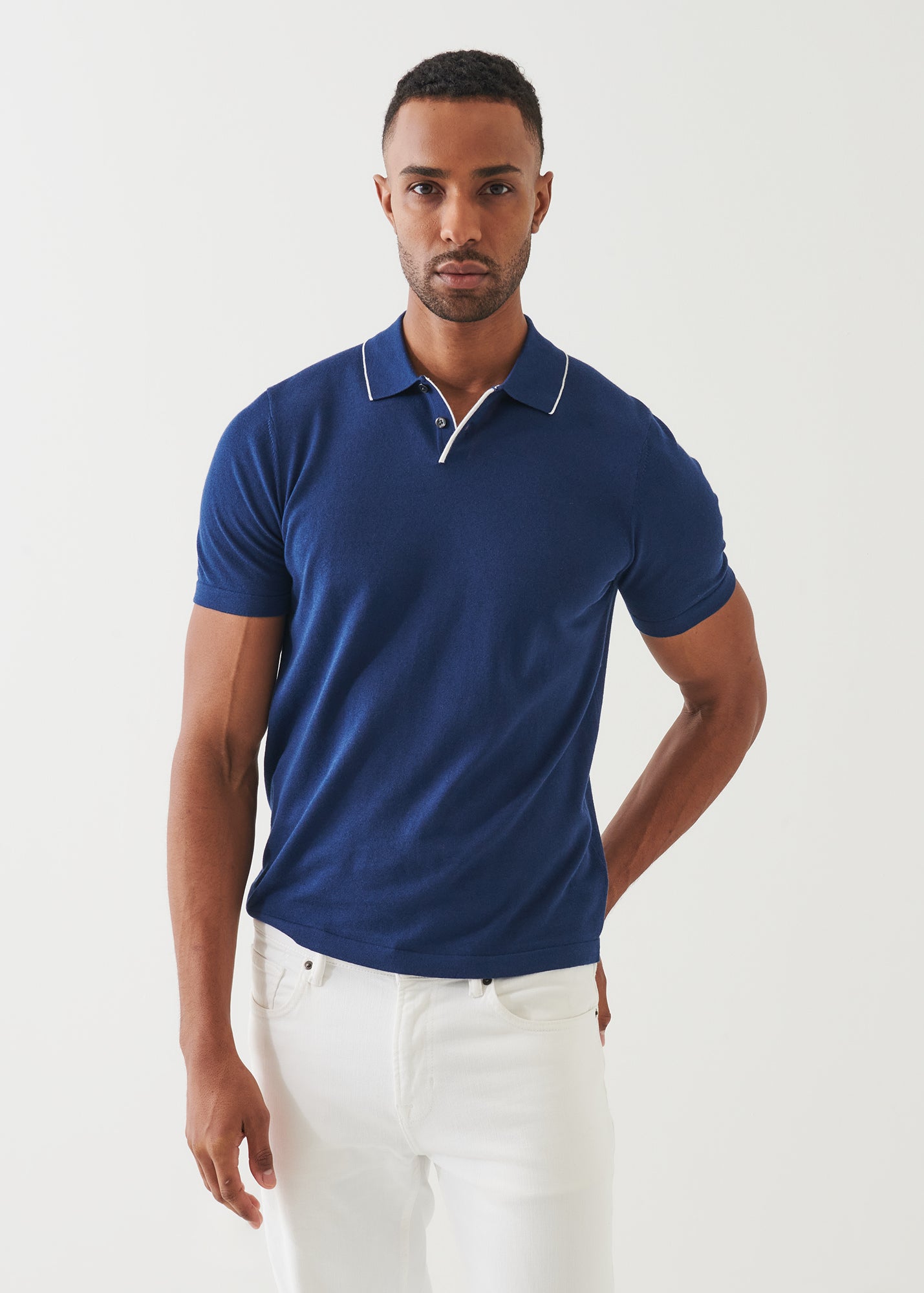 Cotton Cupro Tipped Polo - PATRICK ASSARAF