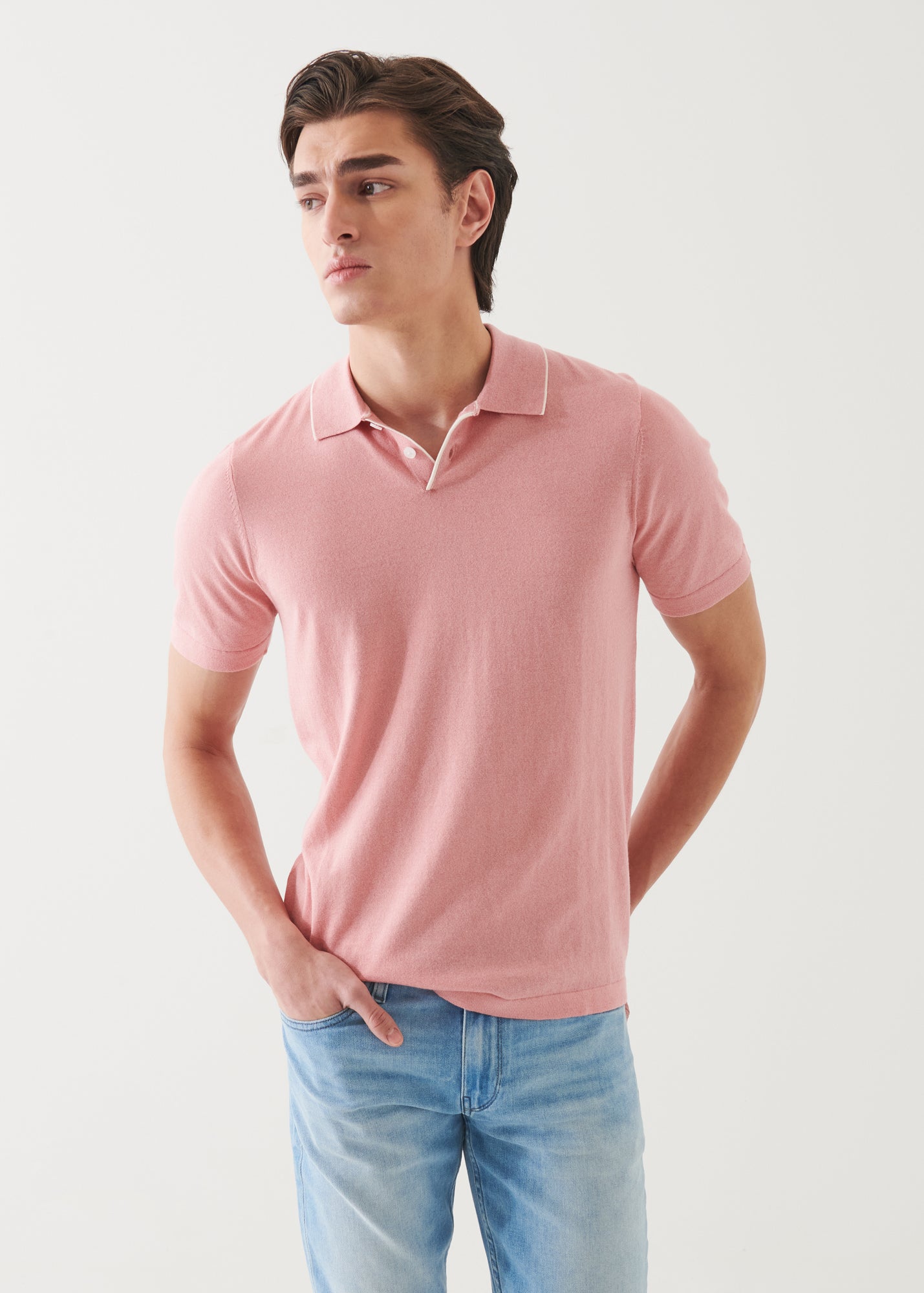 Cotton Cupro Tipped Polo - PATRICK ASSARAF