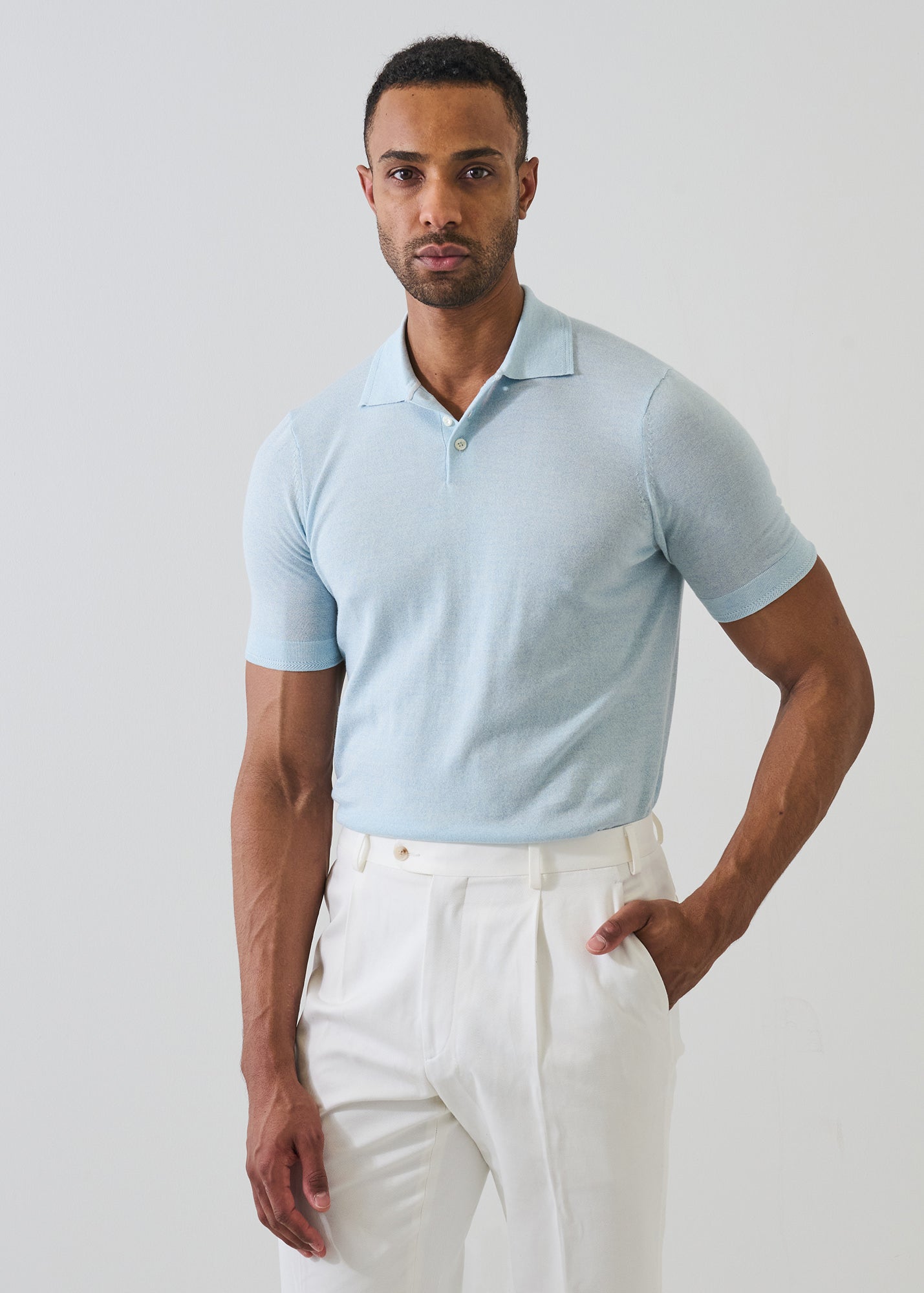 Cotton-Cupro Knit Polo - PATRICK ASSARAF