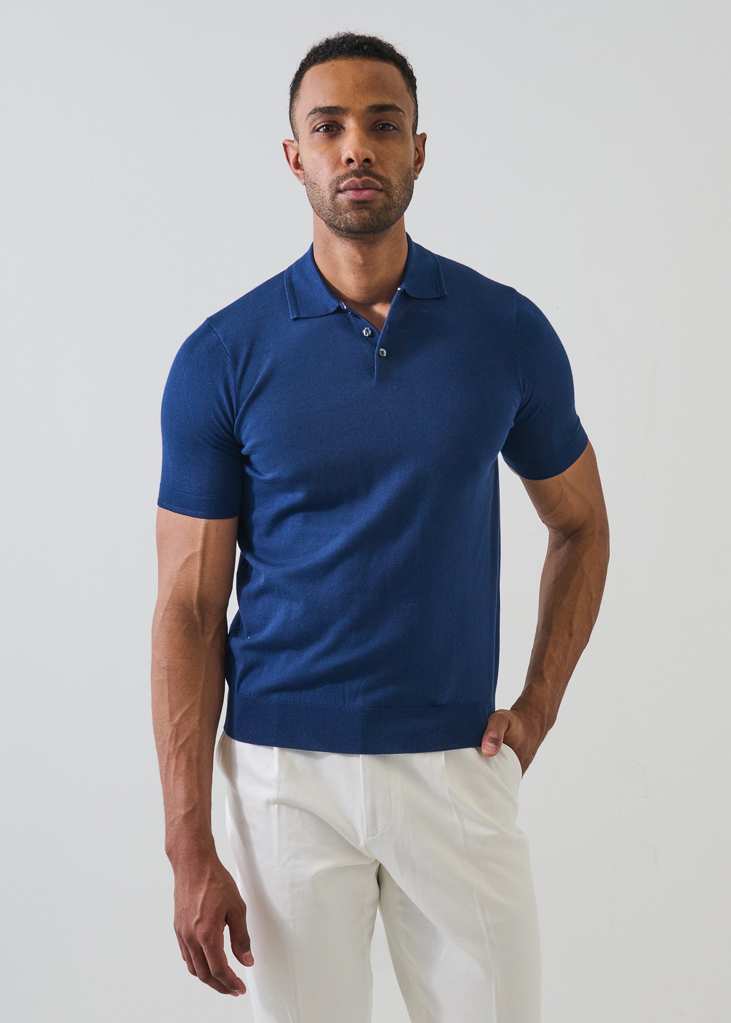 Cotton-Cupro Knit Polo - PATRICK ASSARAF