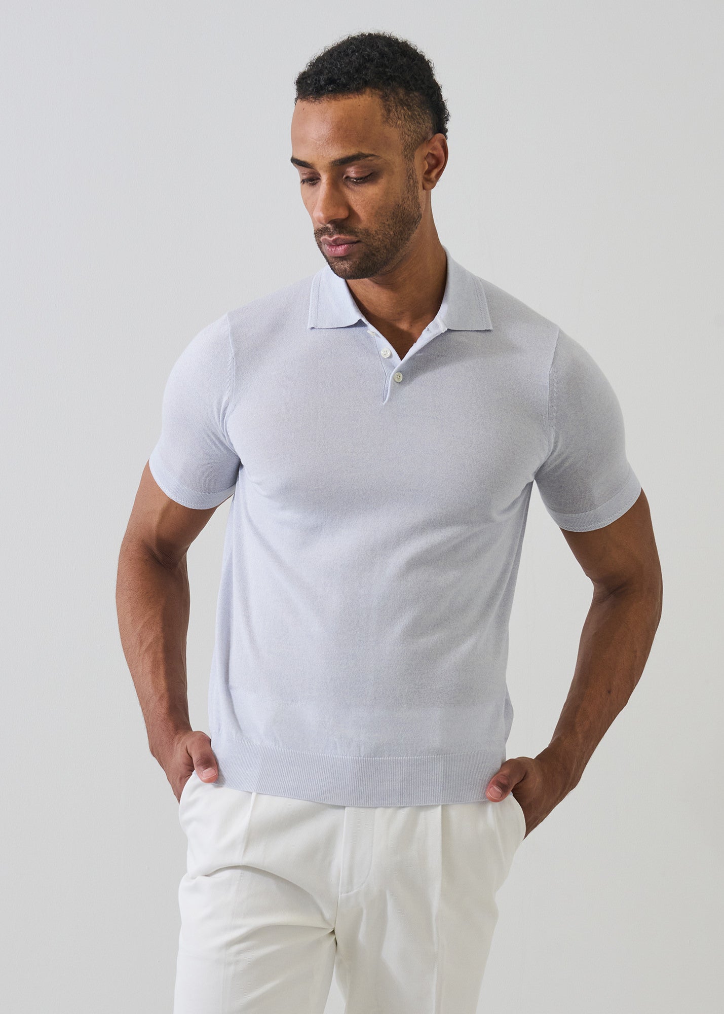 Cotton-Cupro Knit Polo - PATRICK ASSARAF