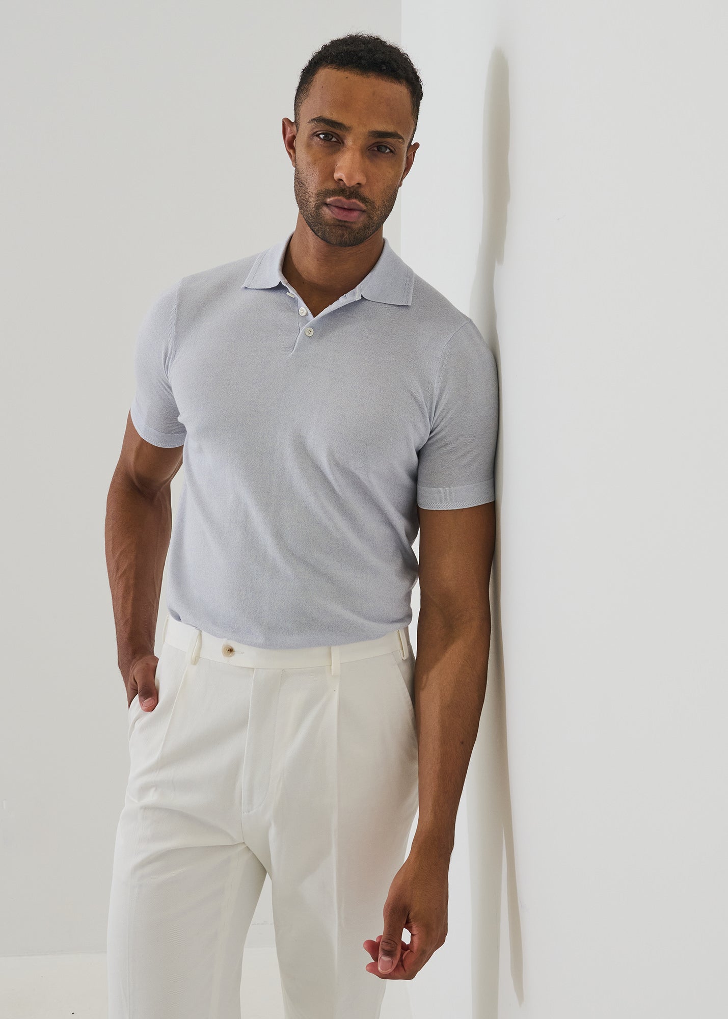 Cotton-Cupro Knit Polo - PATRICK ASSARAF