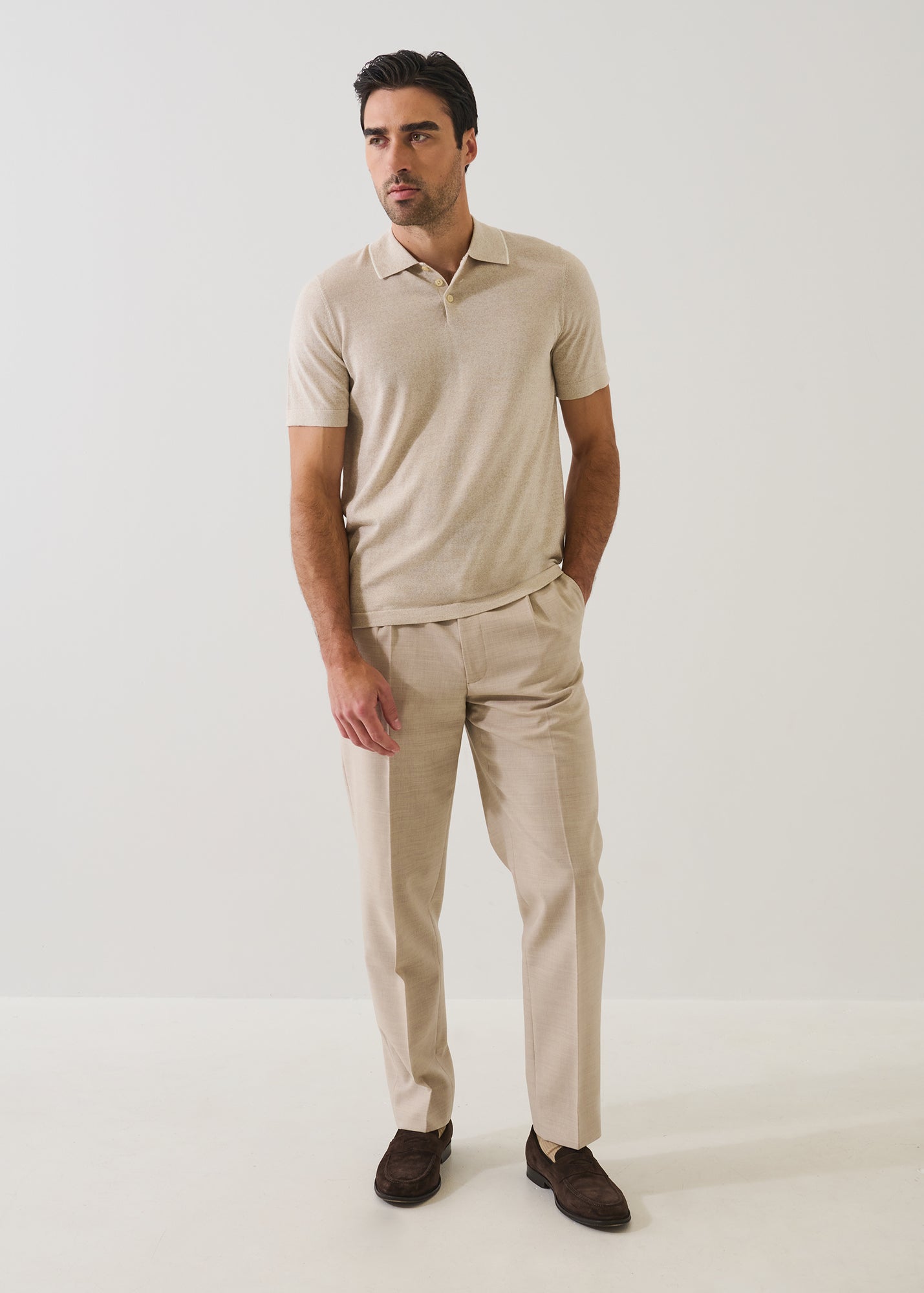 Cotton-Cupro Short Sleeve Tipped Polo - PATRICK ASSARAF