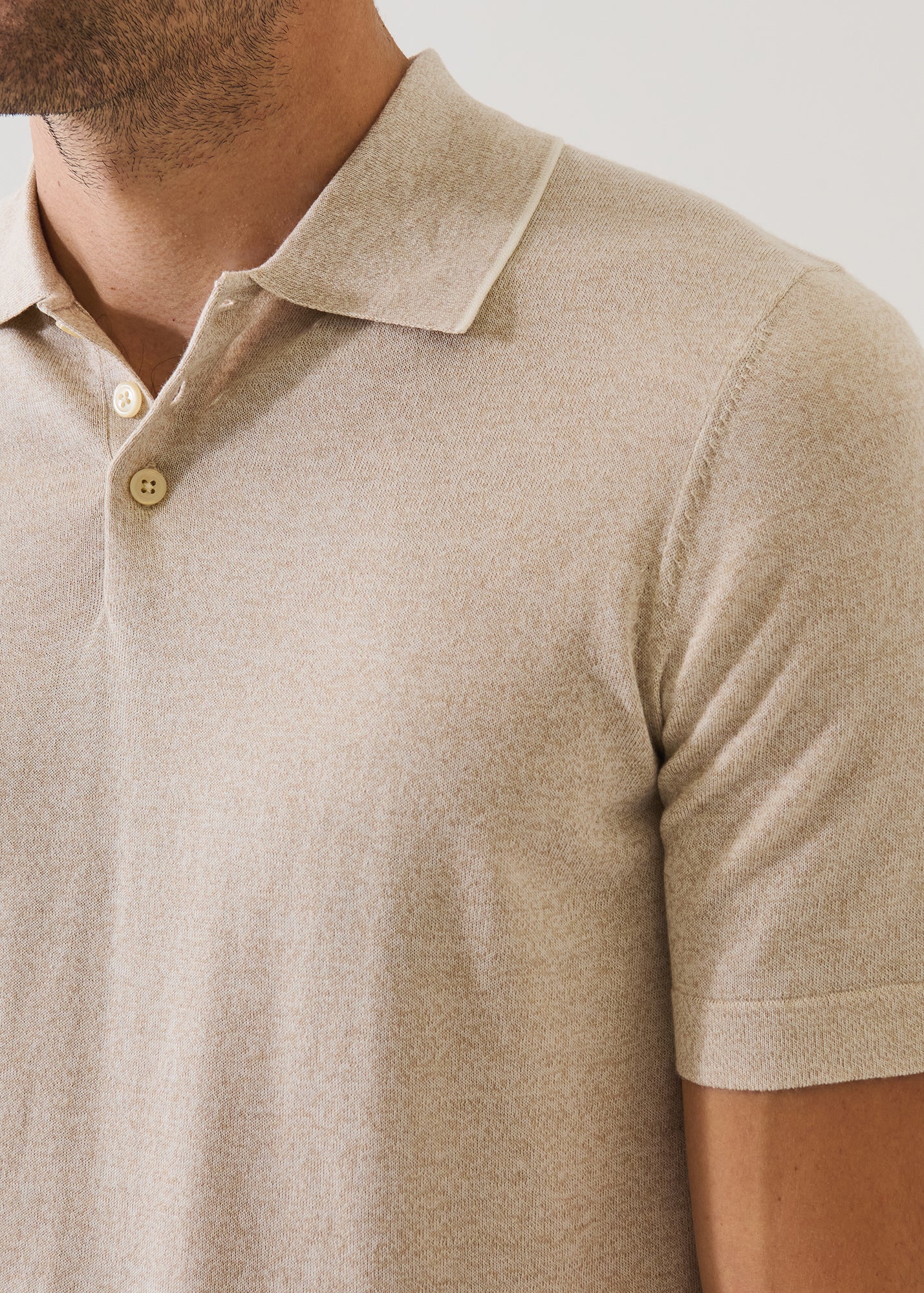 Cotton-Cupro Short Sleeve Tipped Polo