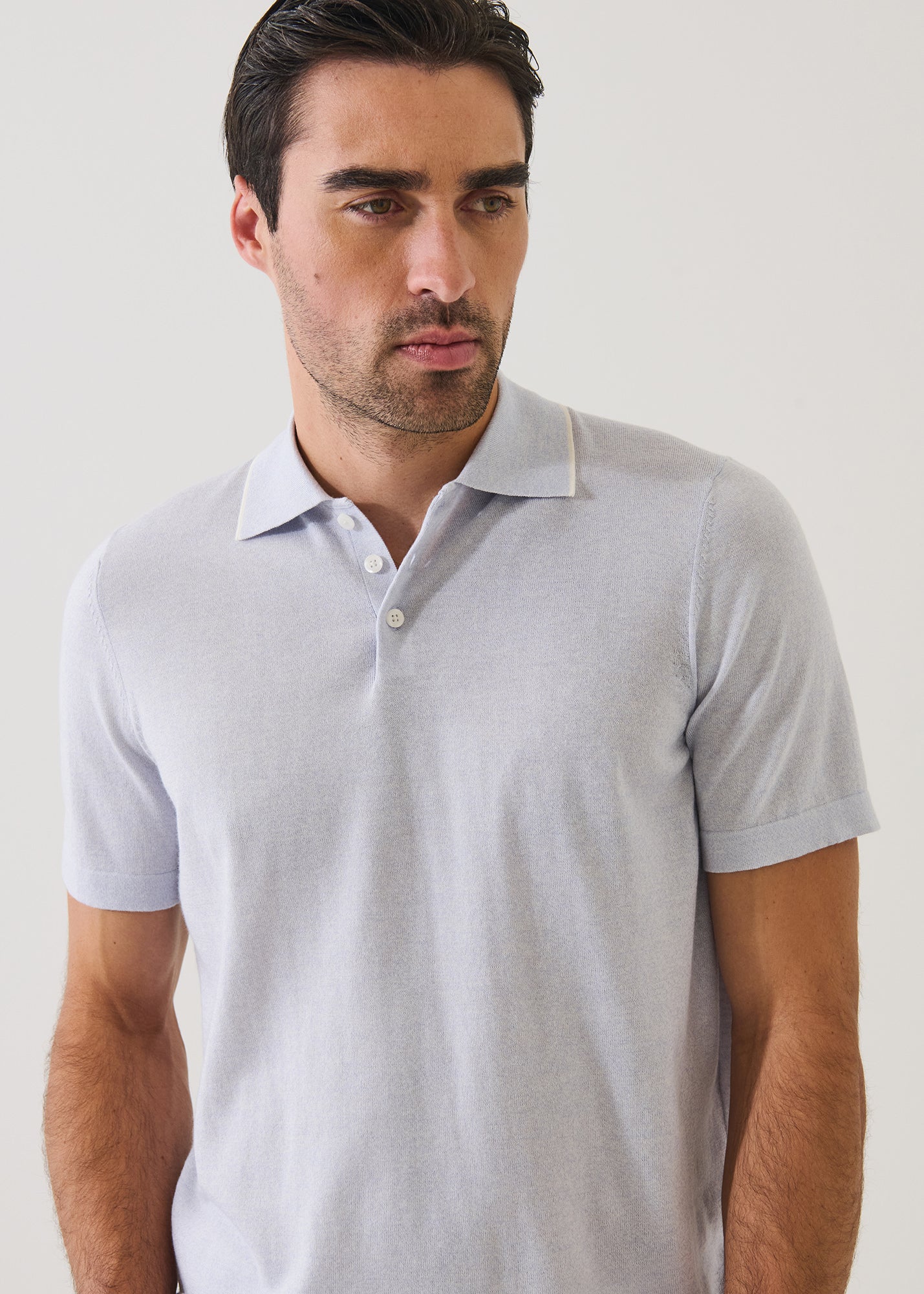 Cotton-Cupro Short Sleeve Tipped Polo - PATRICK ASSARAF