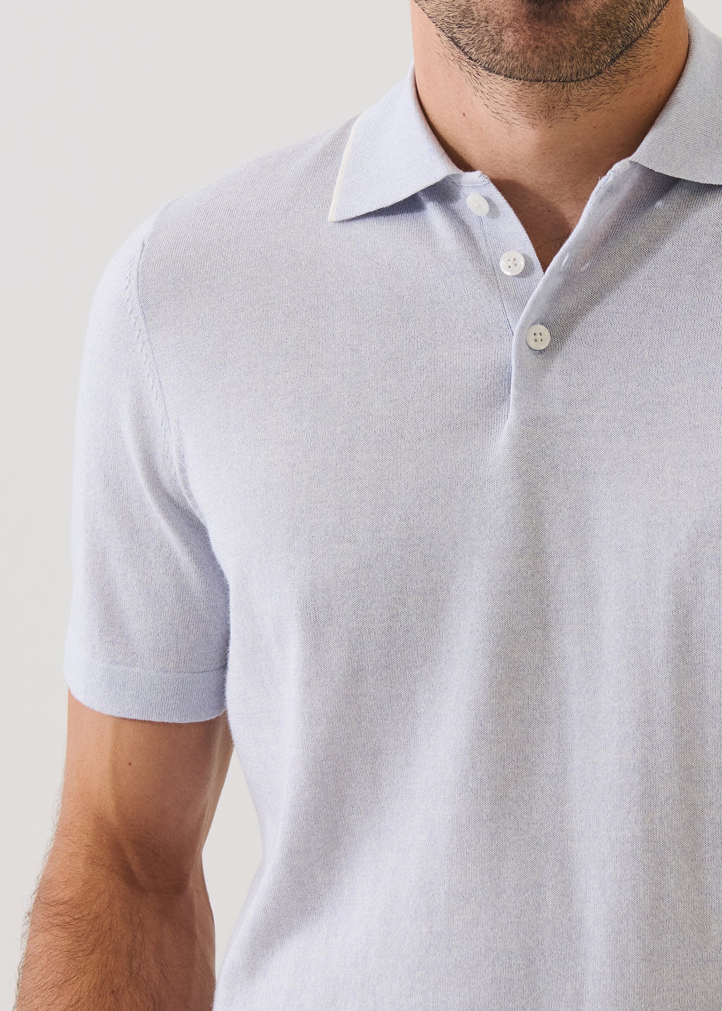 Cotton-Cupro Short Sleeve Tipped Polo - PATRICK ASSARAF