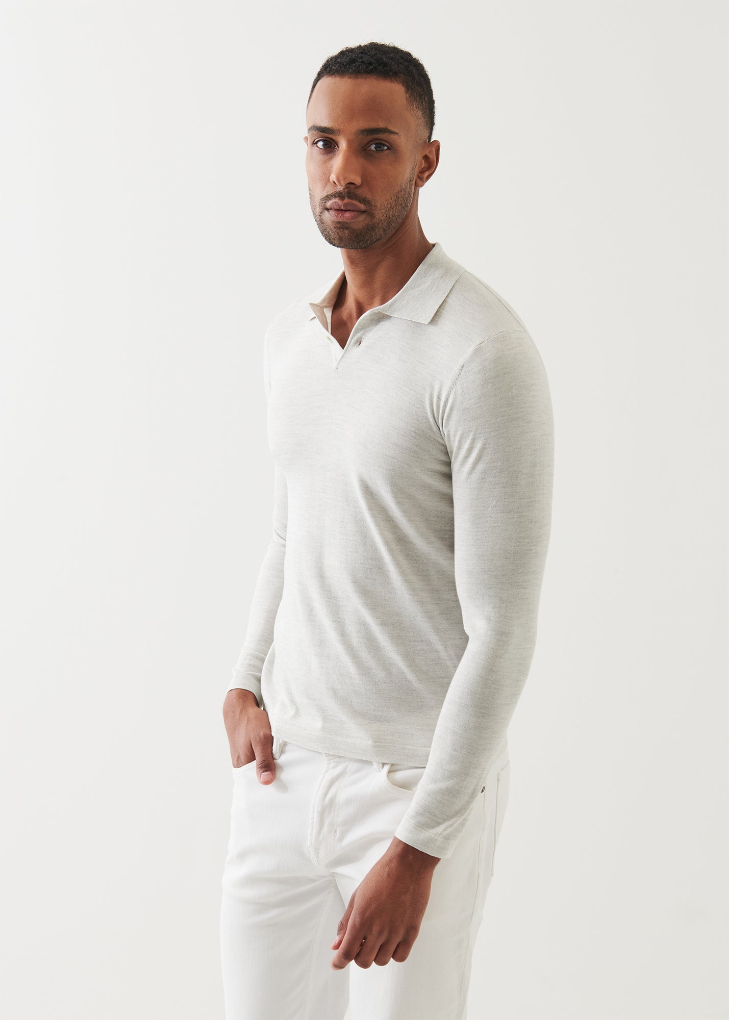 Cotton Cupro Button Polo - PATRICK ASSARAF