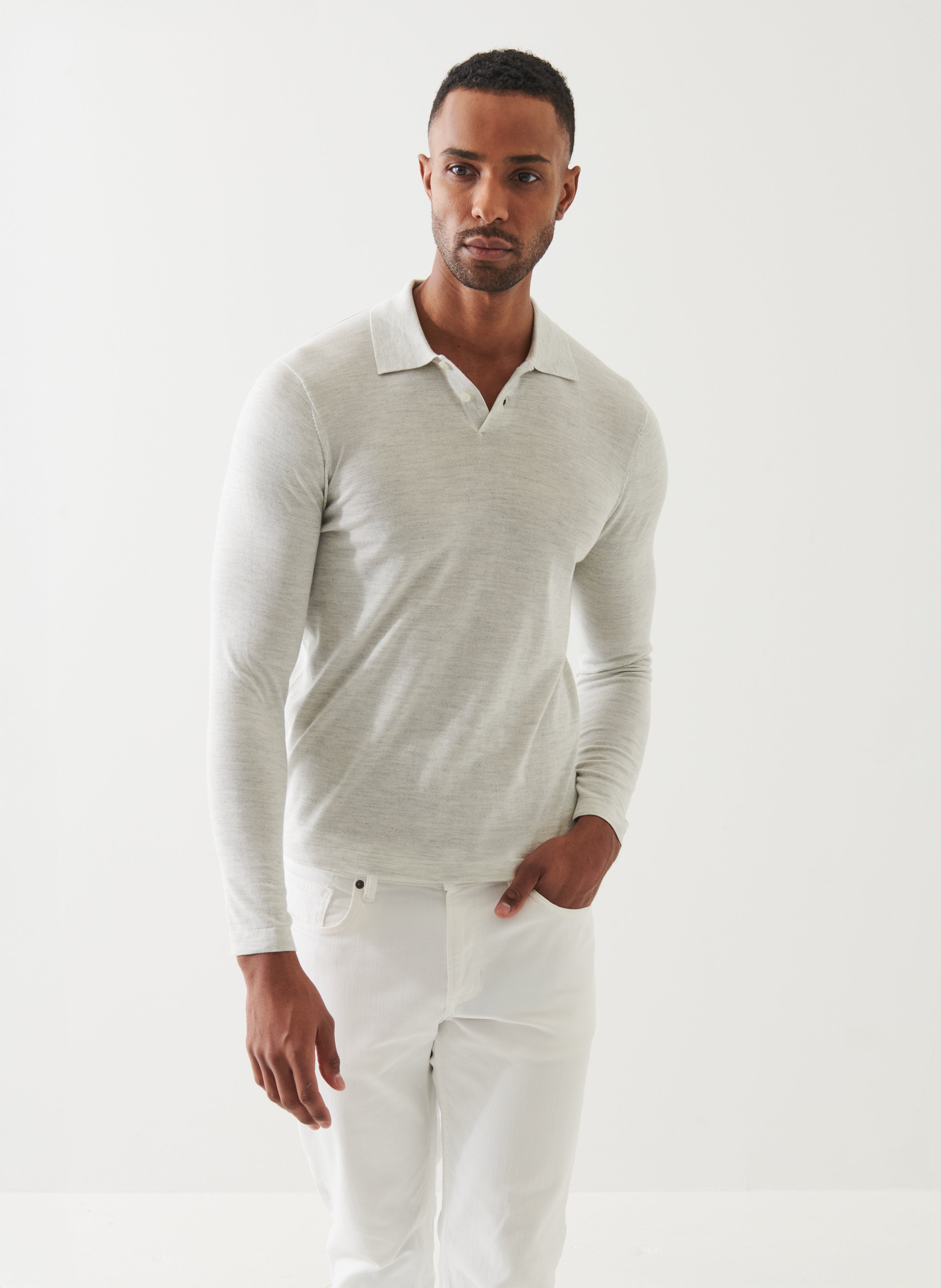 Cotton Cupro Button Polo - PATRICK ASSARAF