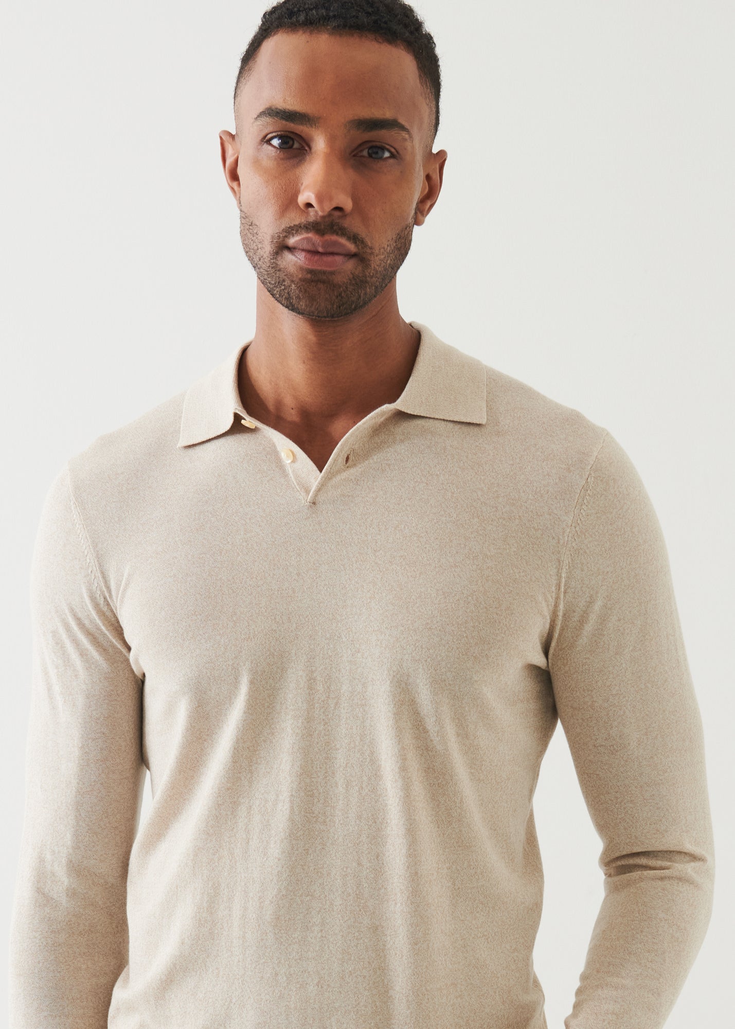 Cotton Cupro Button Polo - PATRICK ASSARAF
