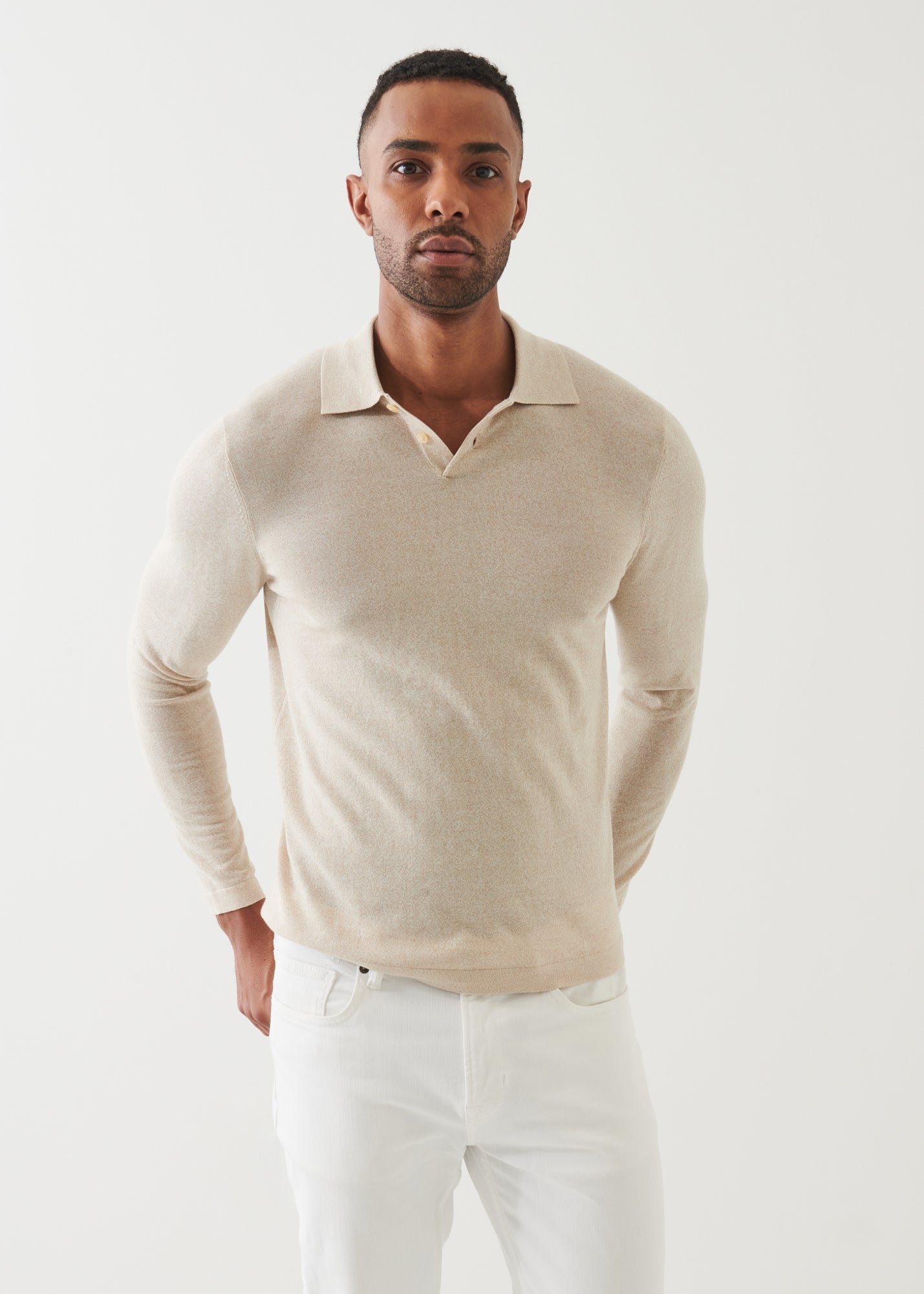 Cotton Cupro Button Polo - PATRICK ASSARAF