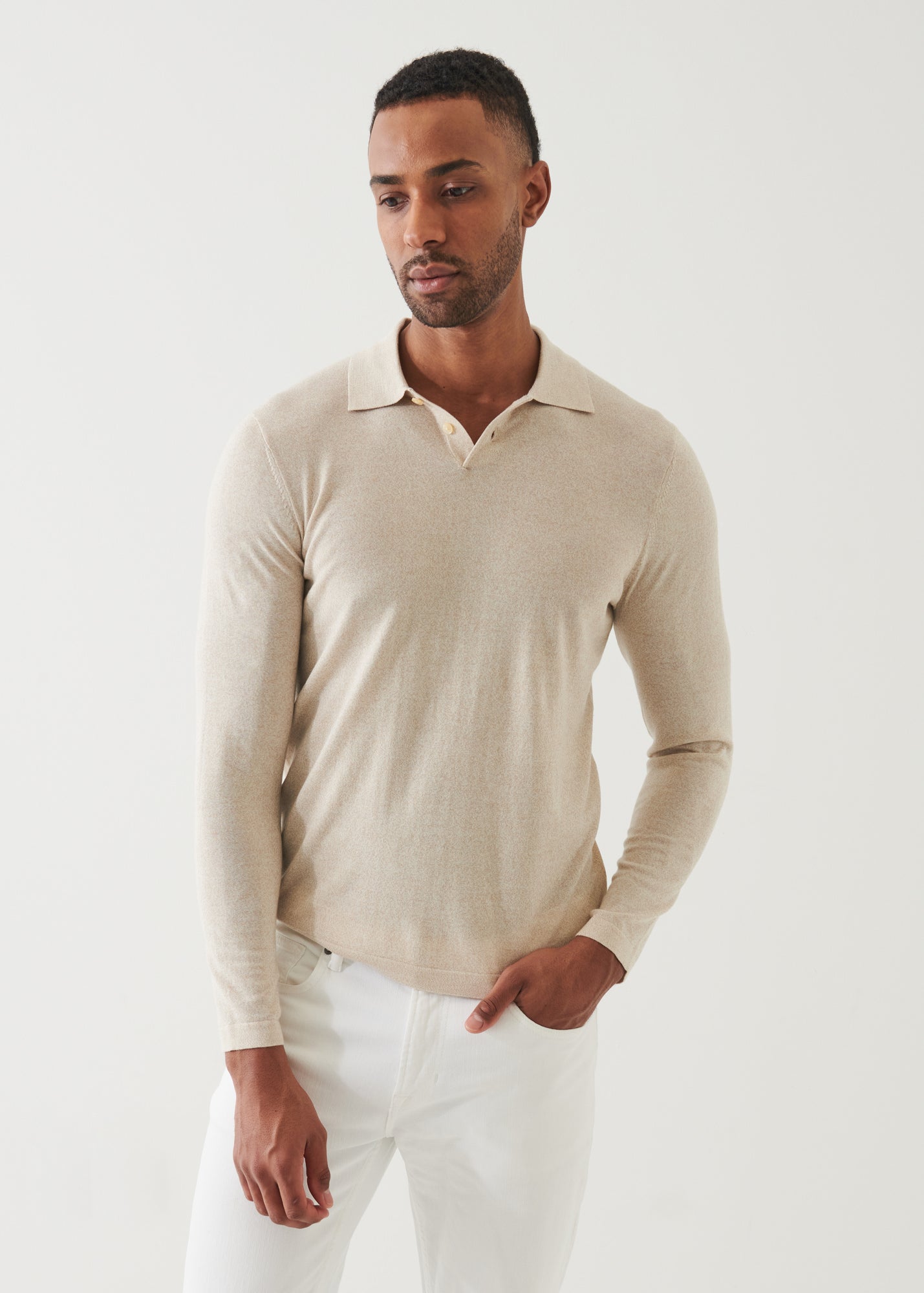 Cotton Cupro Button Polo - PATRICK ASSARAF