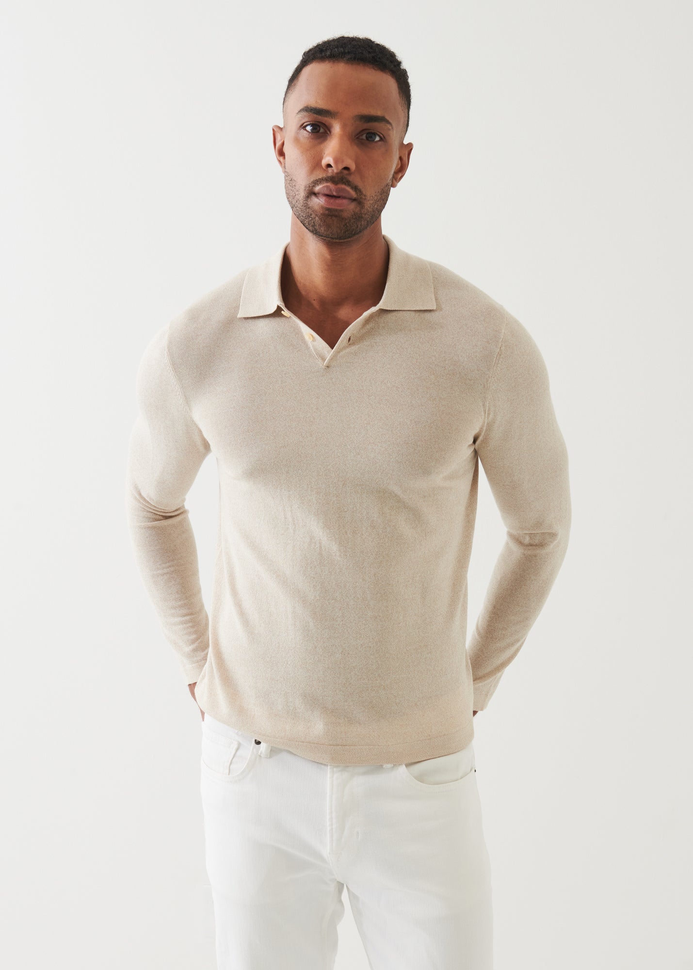 Cotton Cupro Button Polo - PATRICK ASSARAF