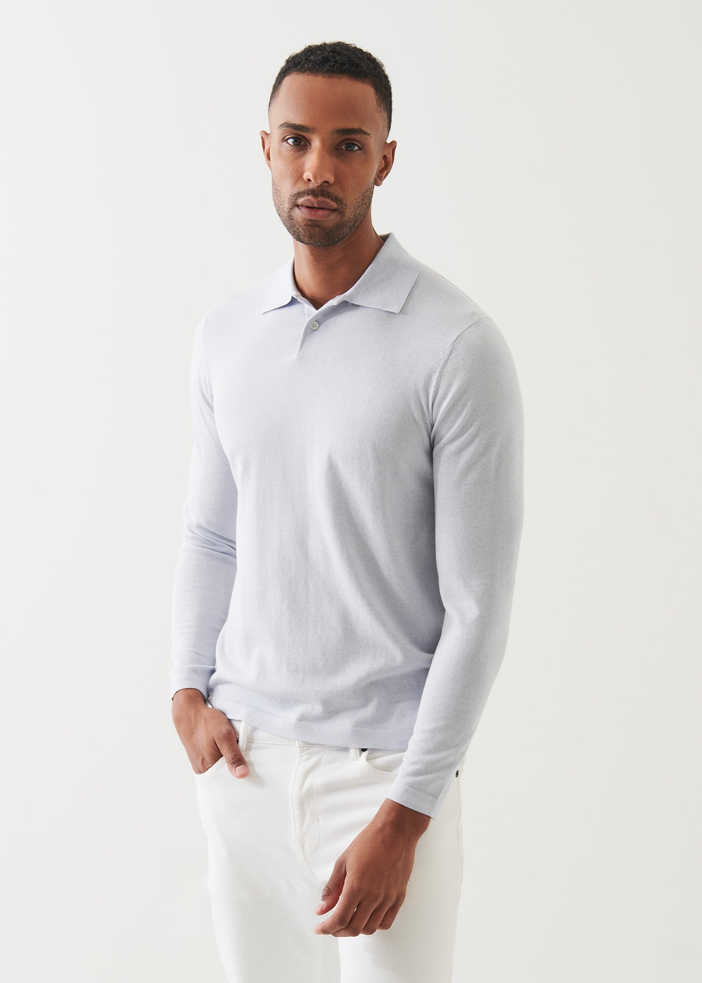 Cotton Cupro Button Polo - PATRICK ASSARAF