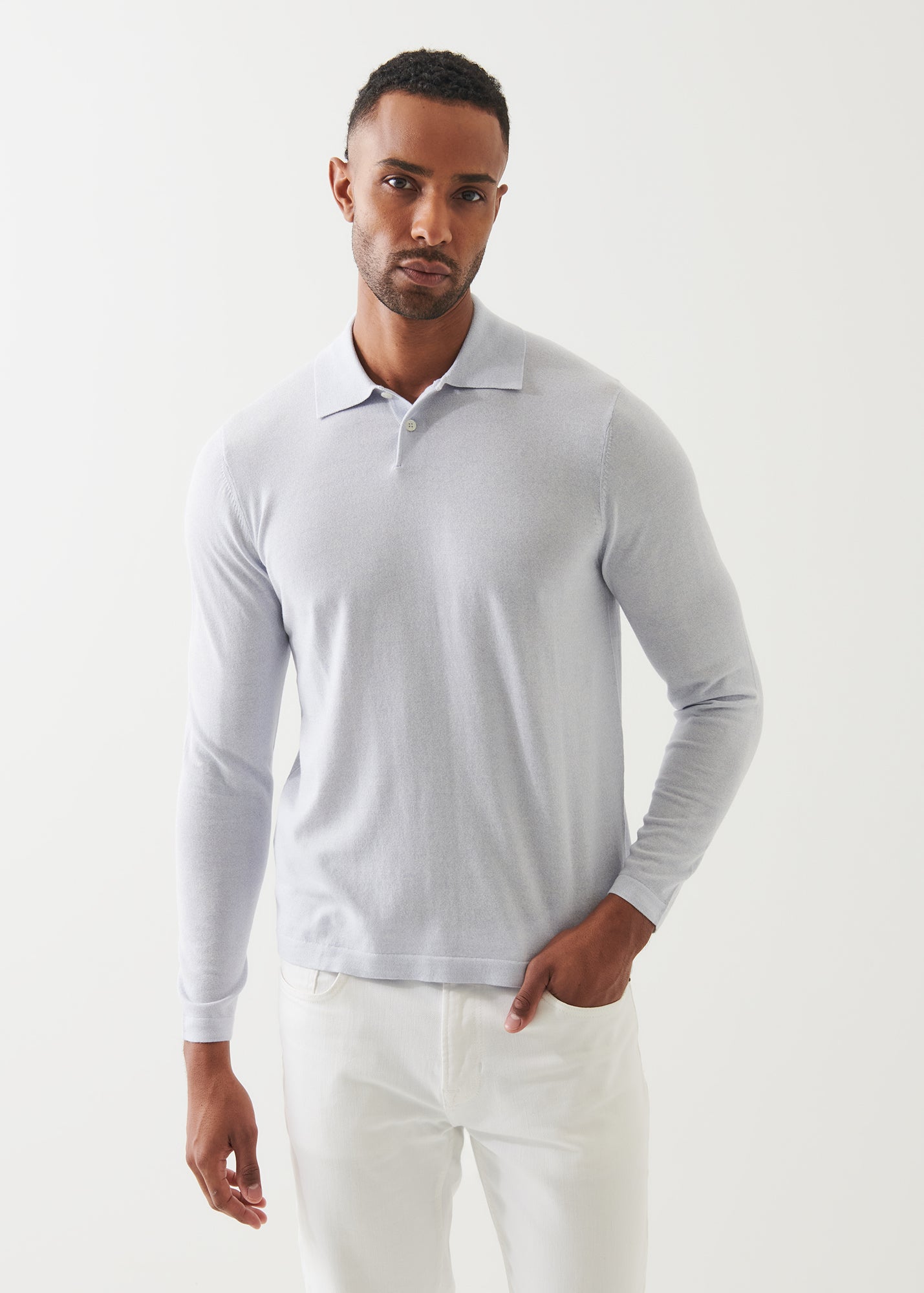 Cotton Cupro Button Polo - PATRICK ASSARAF