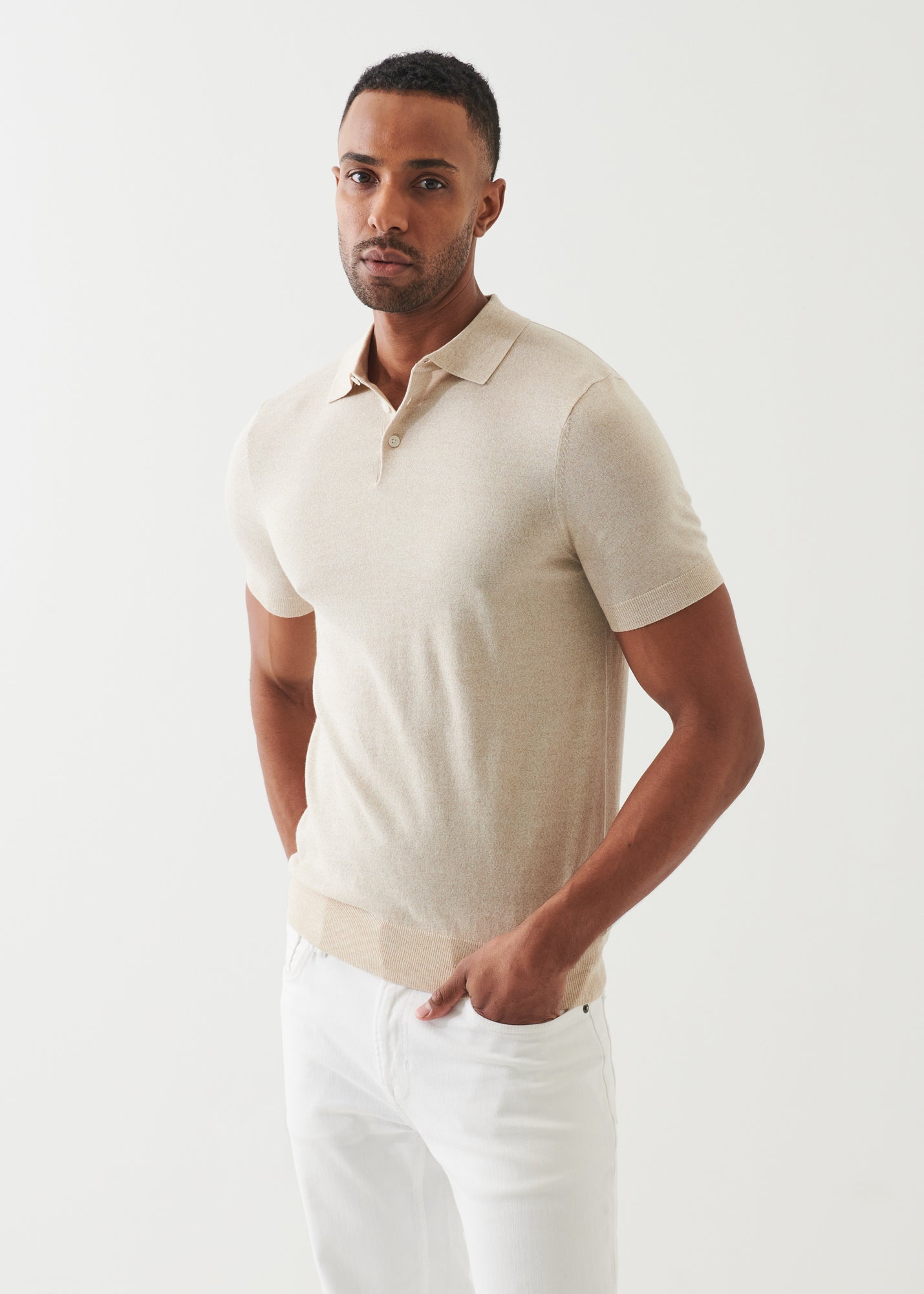 Cotton Cupro Button Polo