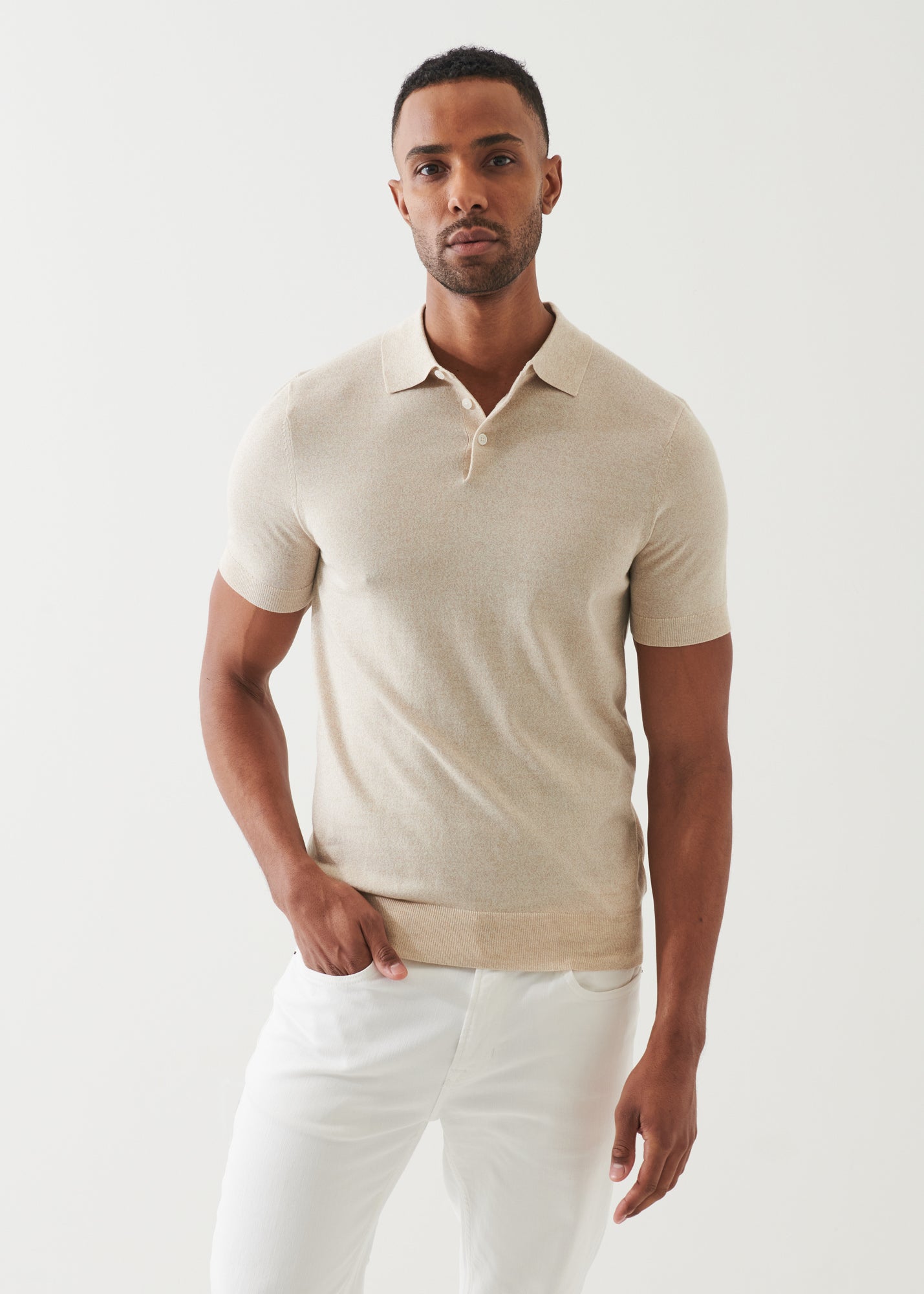 Cotton Cupro Button Polo
