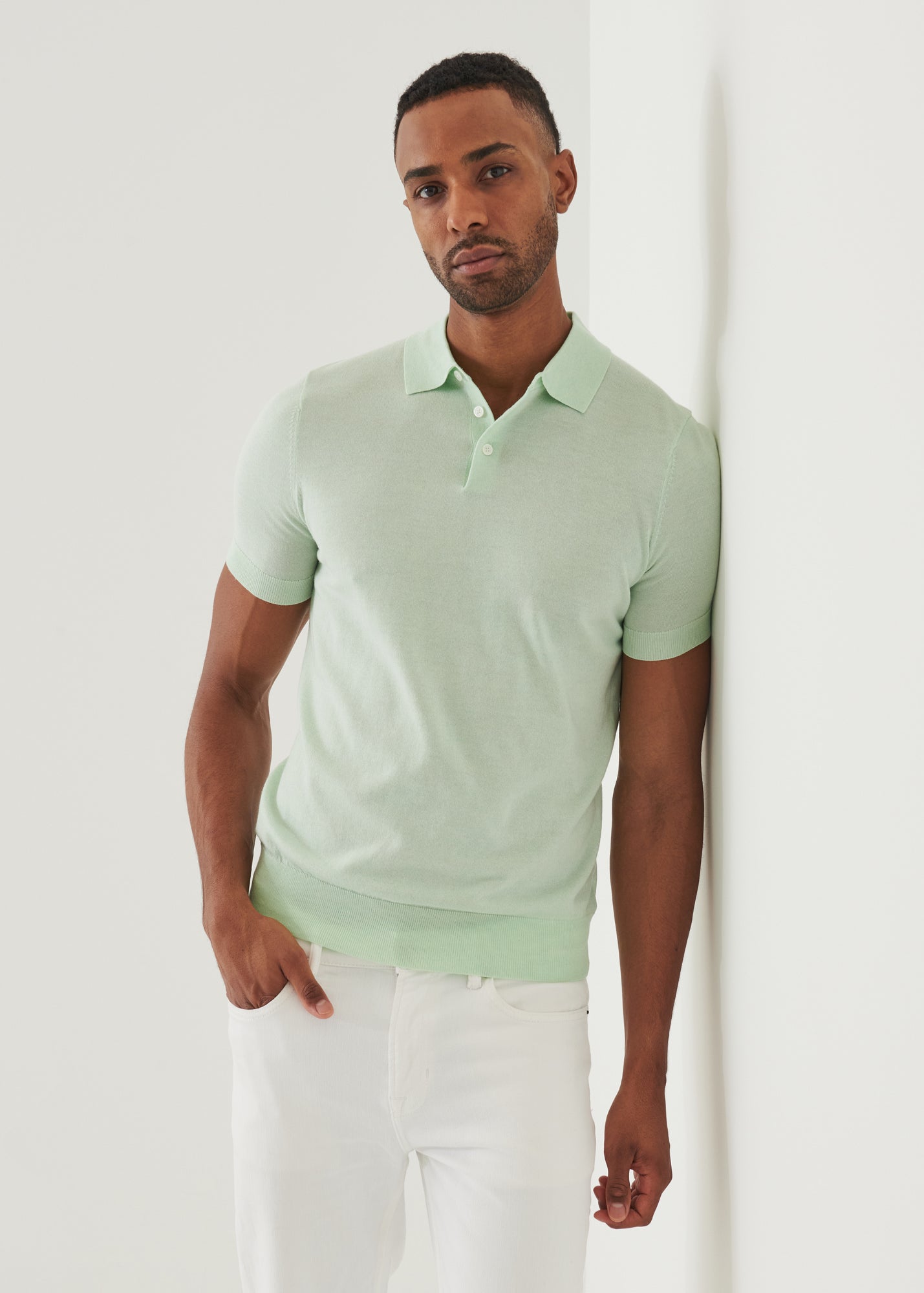Cotton Cupro Button Polo