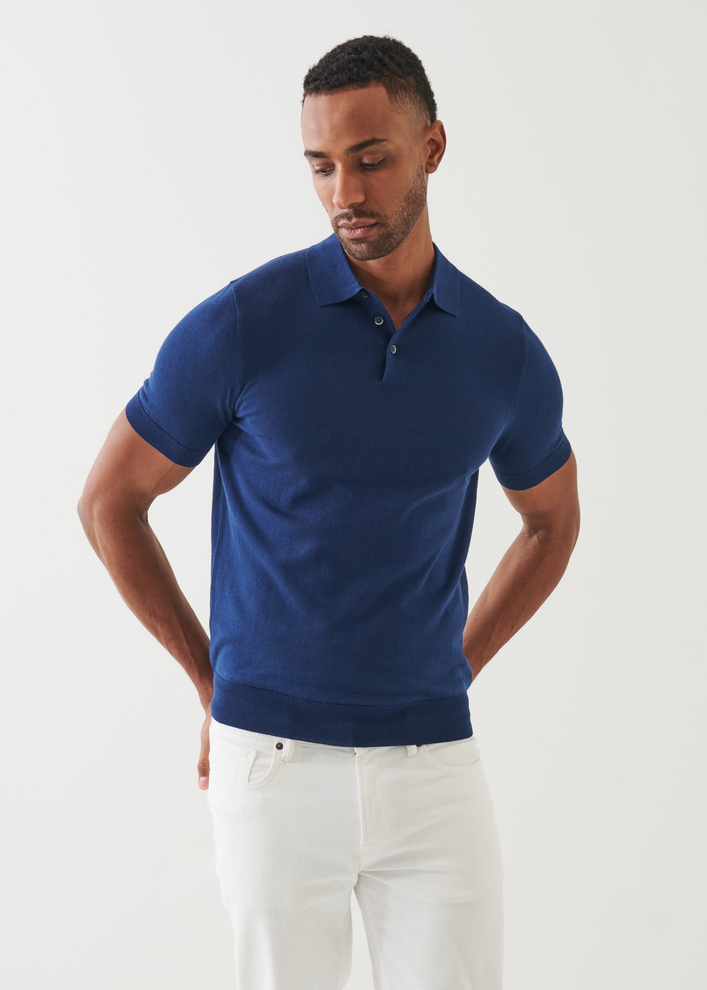 Cotton Cupro Button Polo