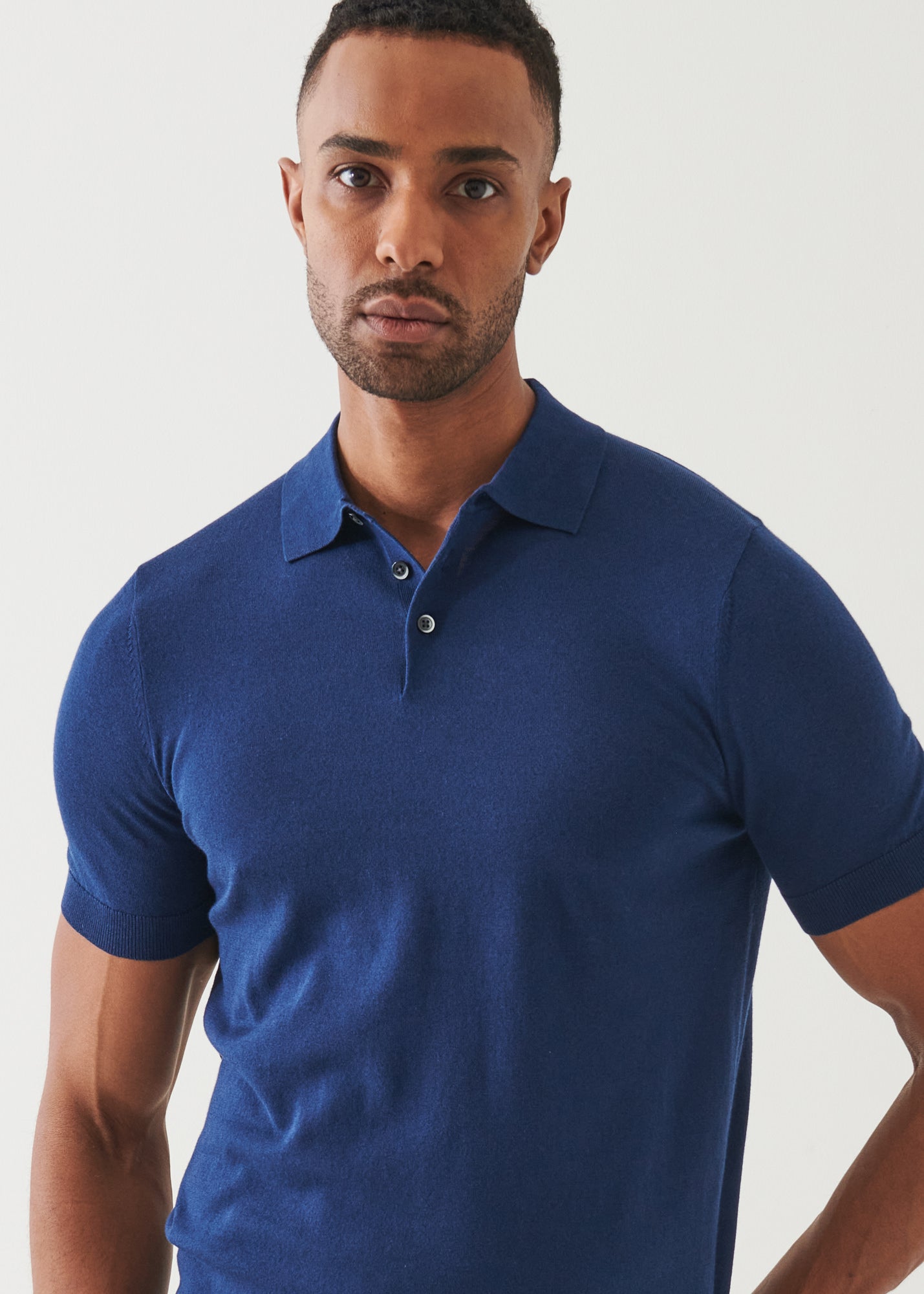 Cotton Cupro Button Polo