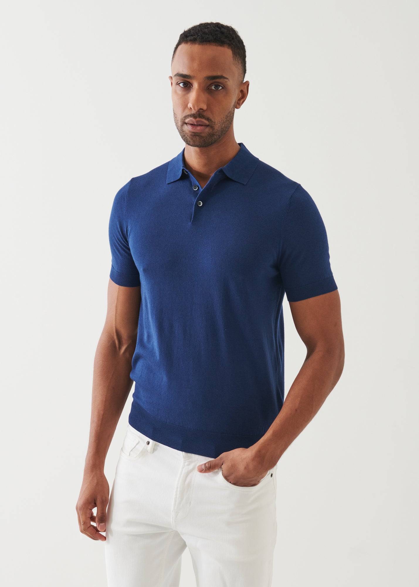 Cotton Cupro Button Polo