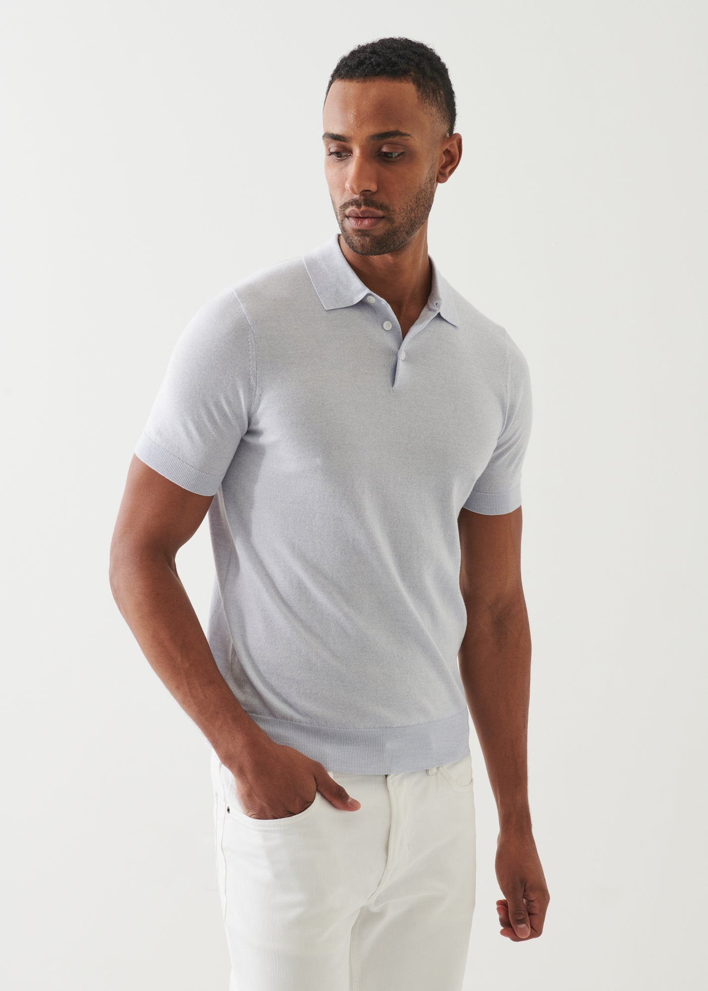 Cotton Cupro Button Polo