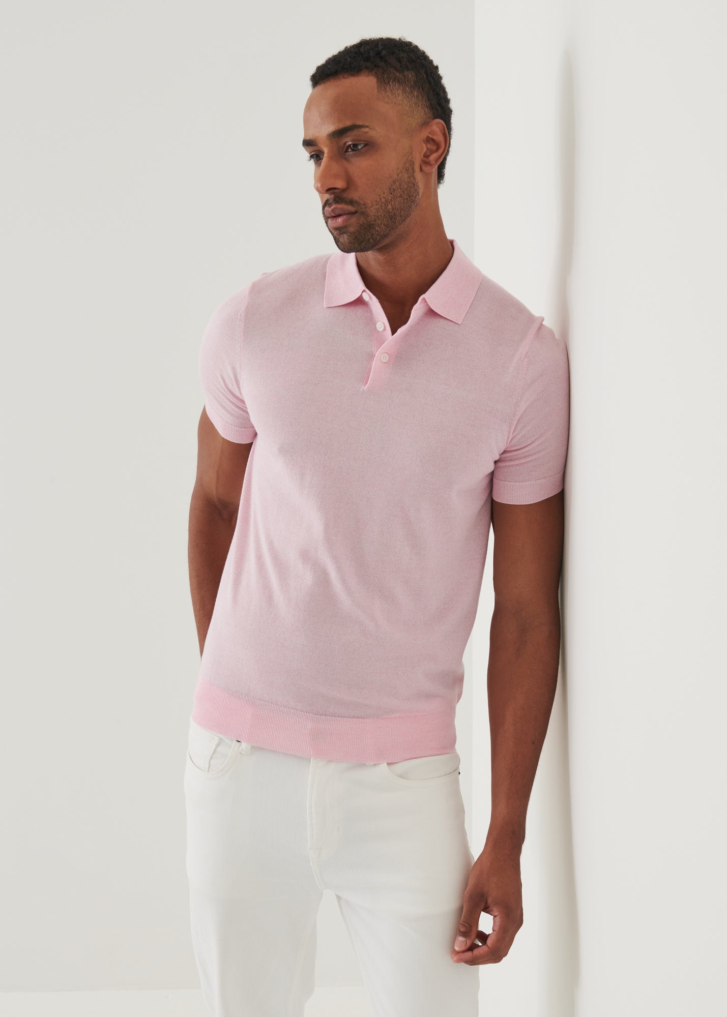 Cotton Cupro Button Polo