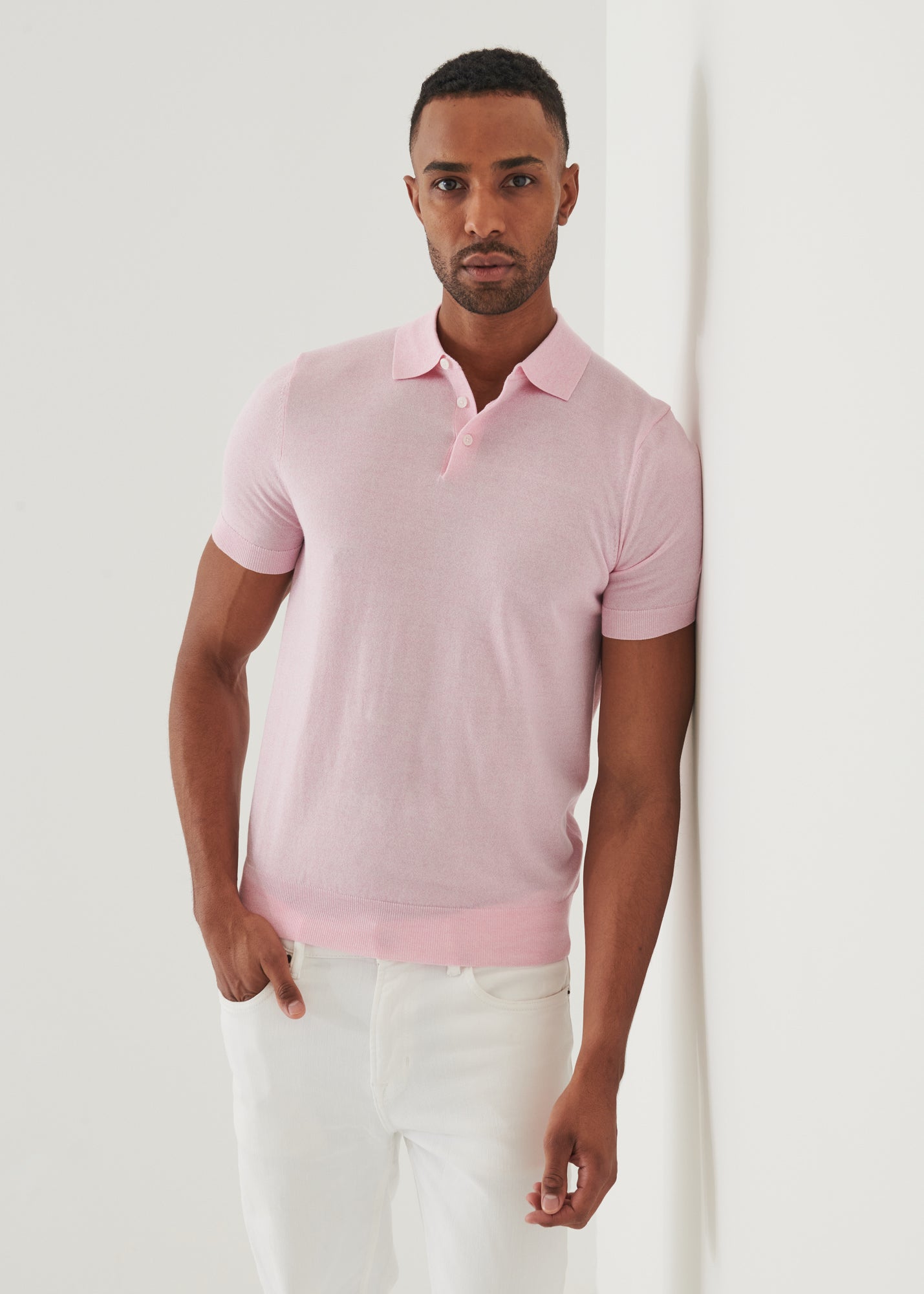 Cotton Cupro Button Polo