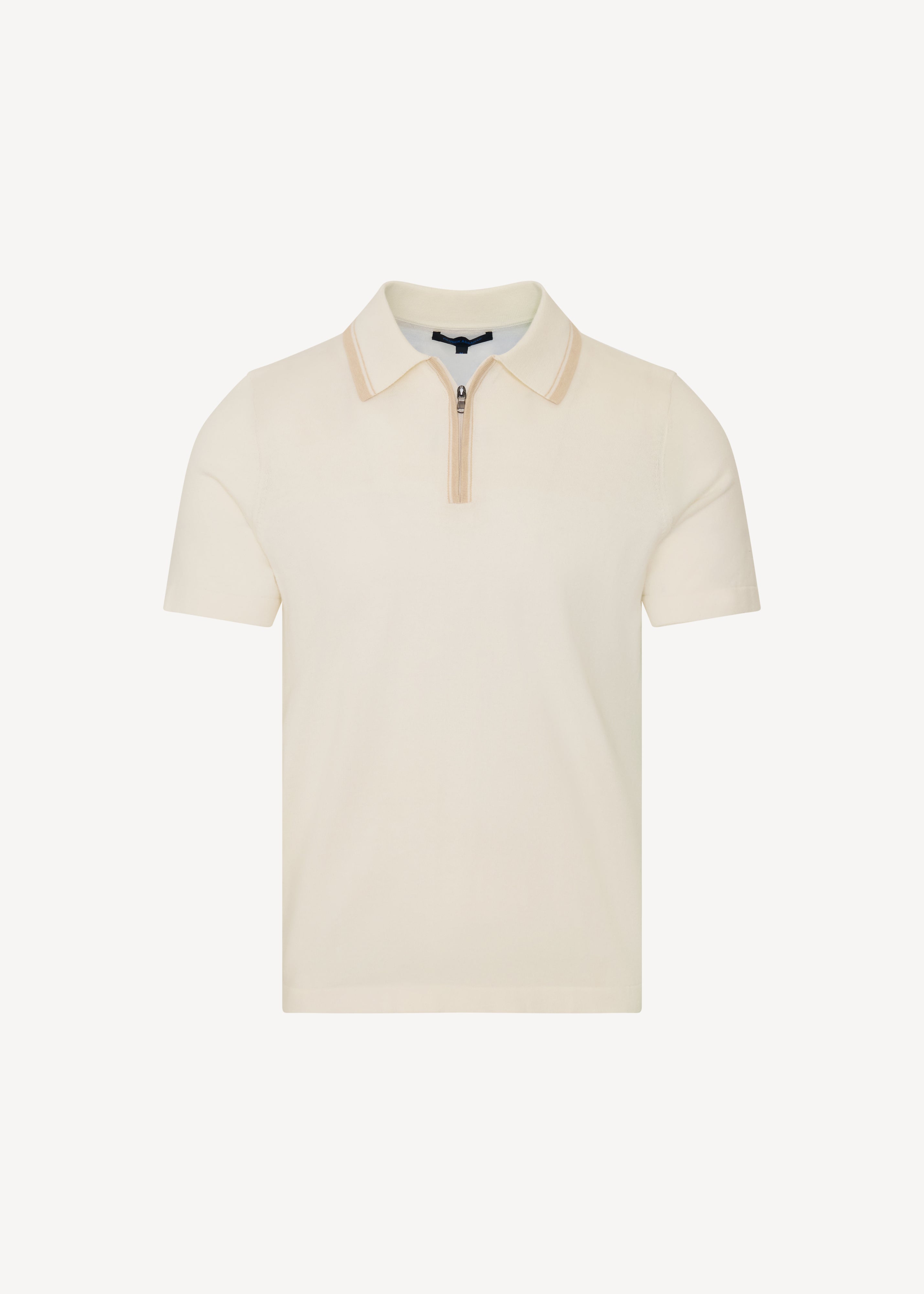 Cotton-Cupro Tipped Knit Zip Polo - PATRICK ASSARAF