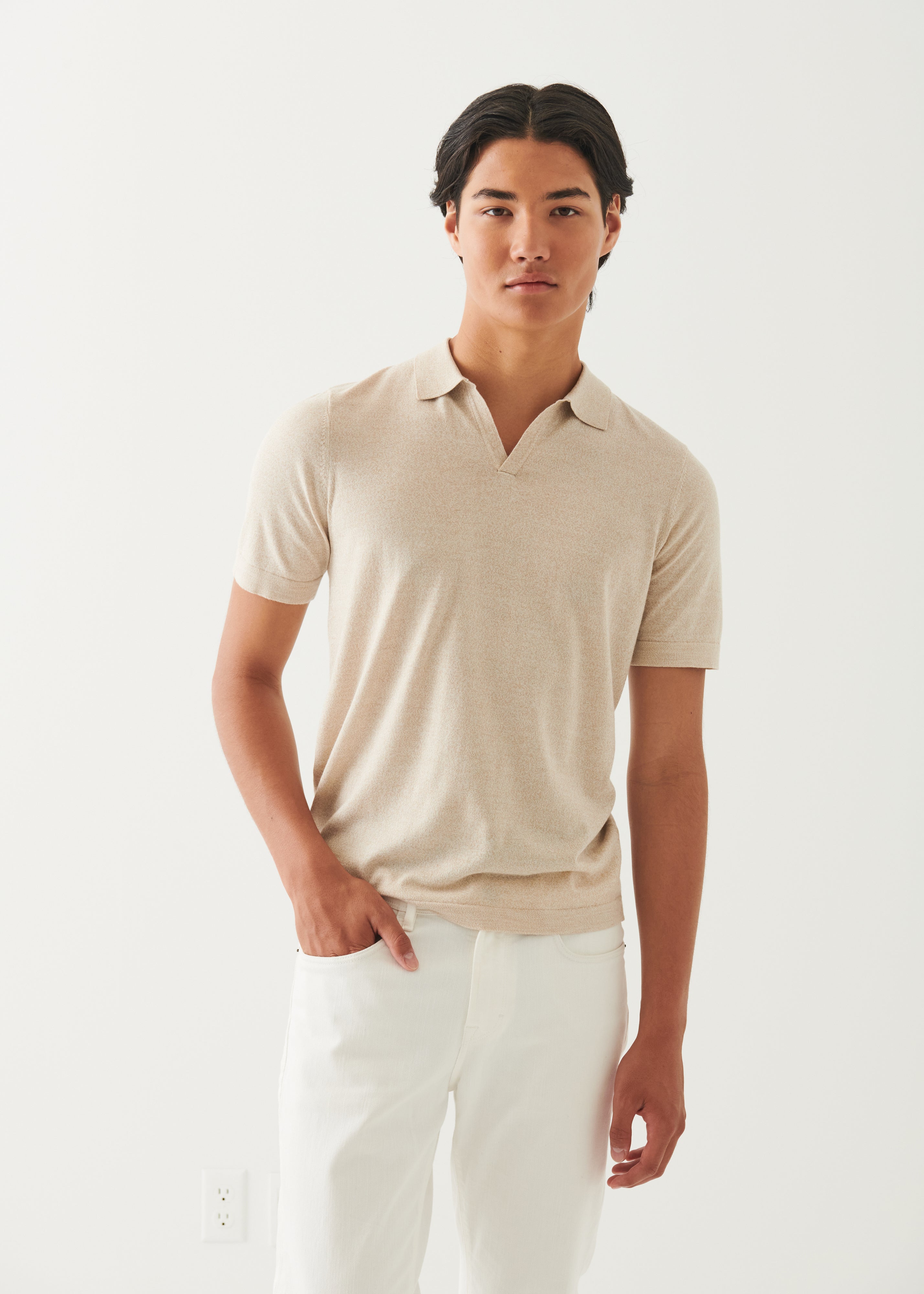 Cotton Cupro Open Polo - PATRICK ASSARAF
