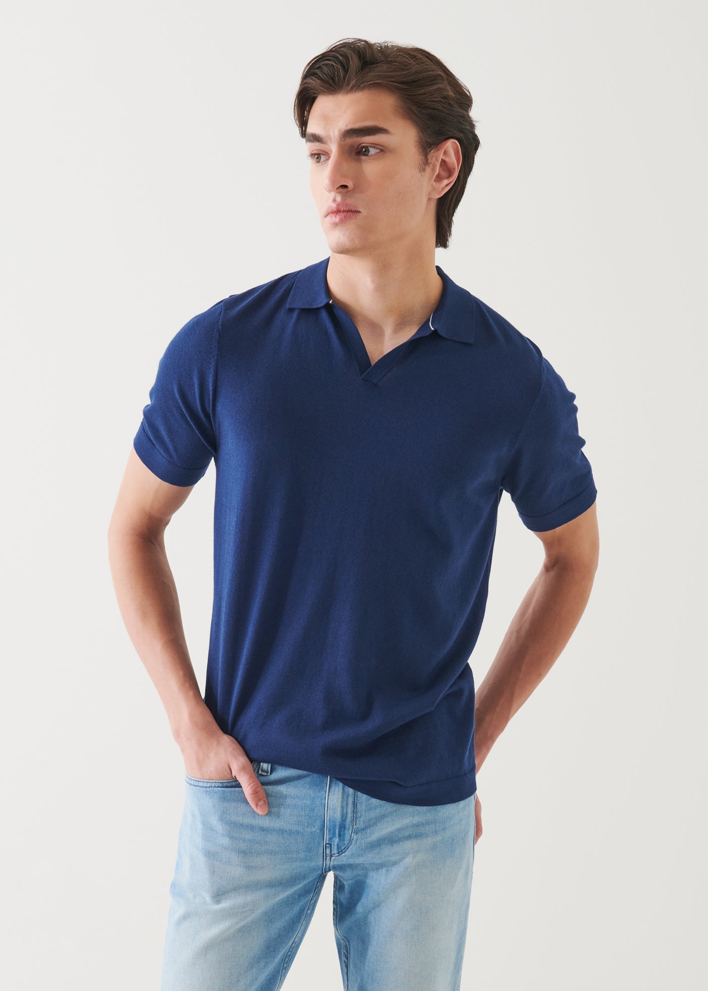Cotton Cupro Open Polo - PATRICK ASSARAF
