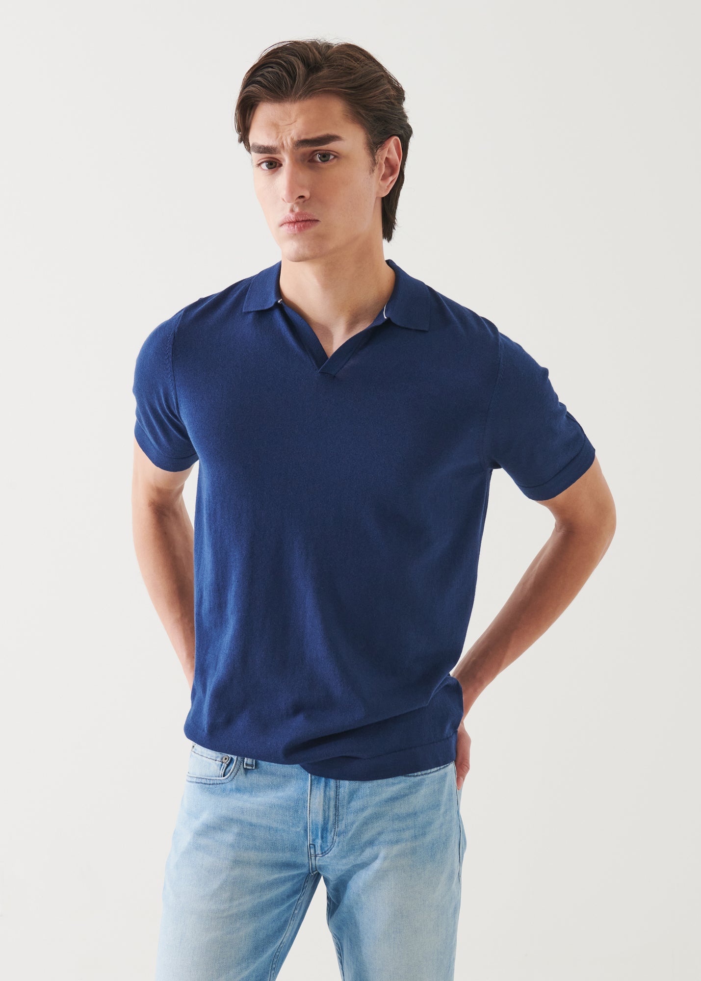 Cotton Cupro Open Polo - PATRICK ASSARAF