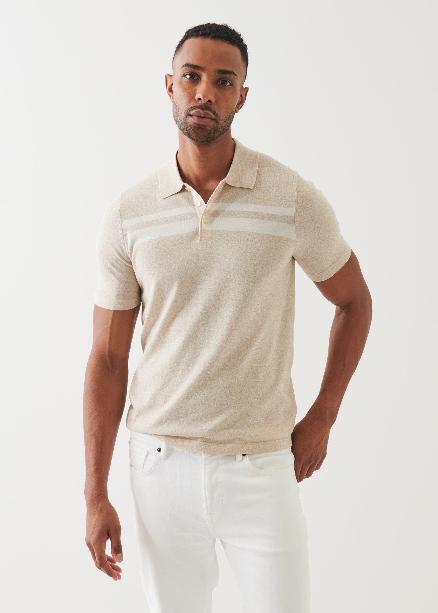 Cotton Cupro Striped Polo - PATRICK ASSARAF
