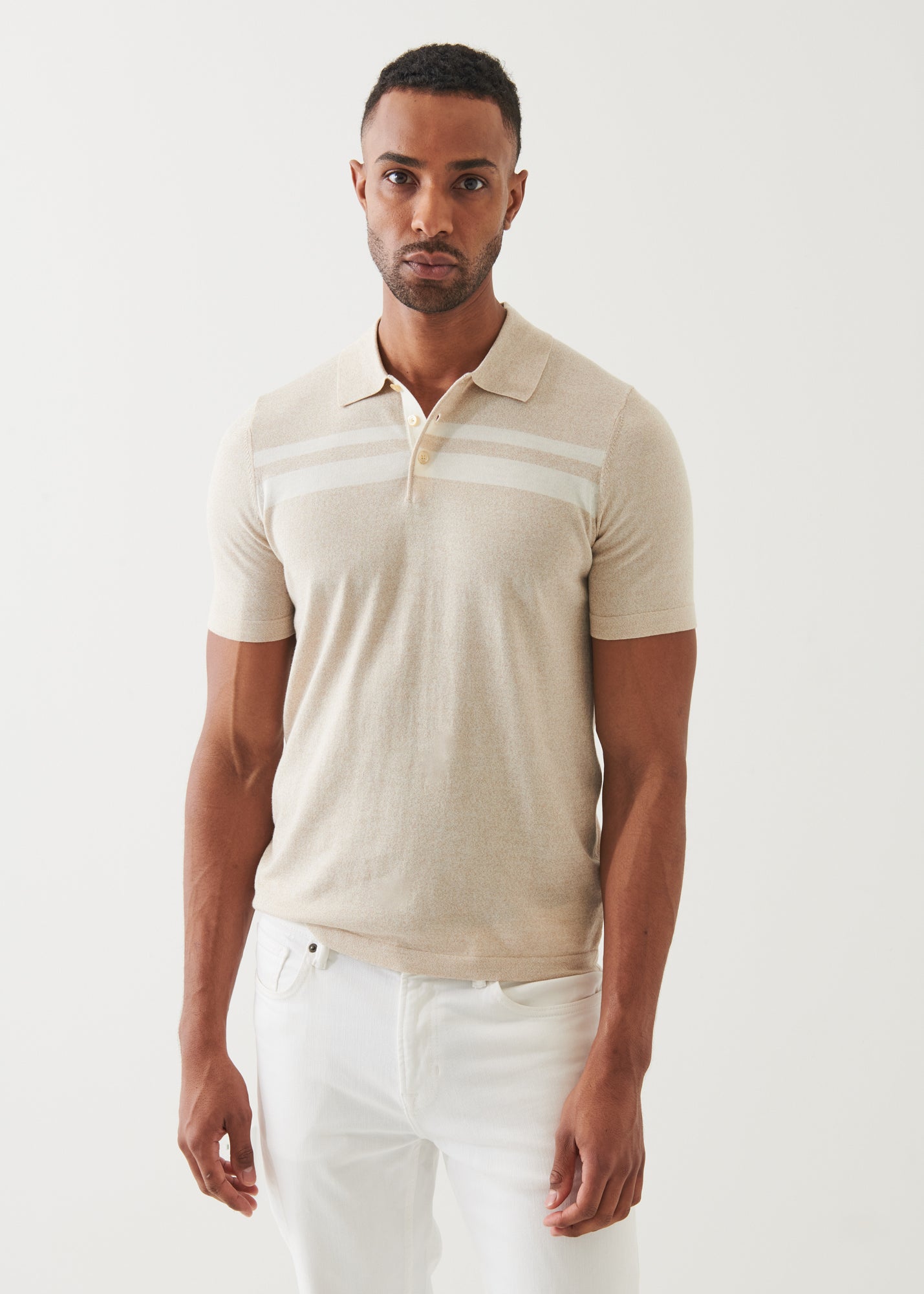 Cotton Cupro Striped Polo - PATRICK ASSARAF