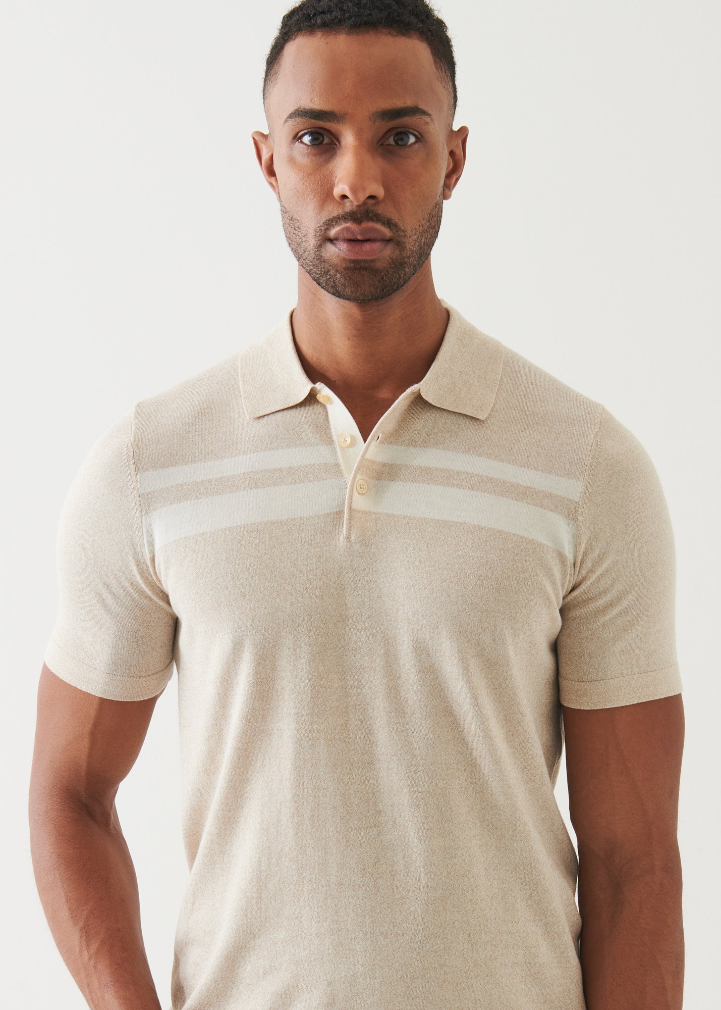 Cotton Cupro Striped Polo - PATRICK ASSARAF