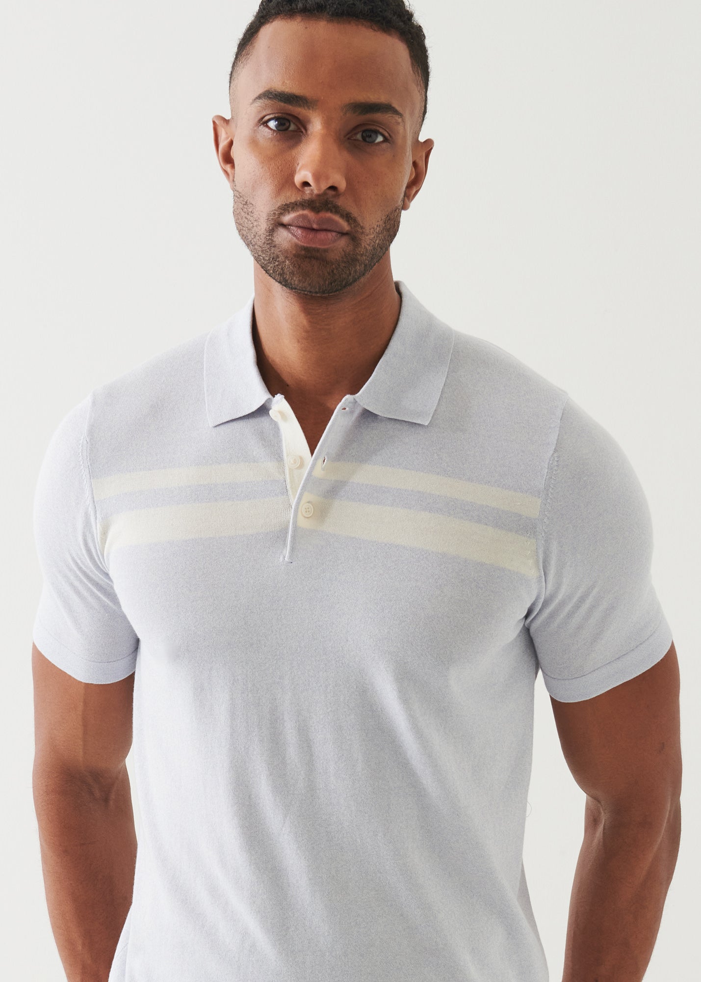 Cotton Cupro Striped Polo - PATRICK ASSARAF