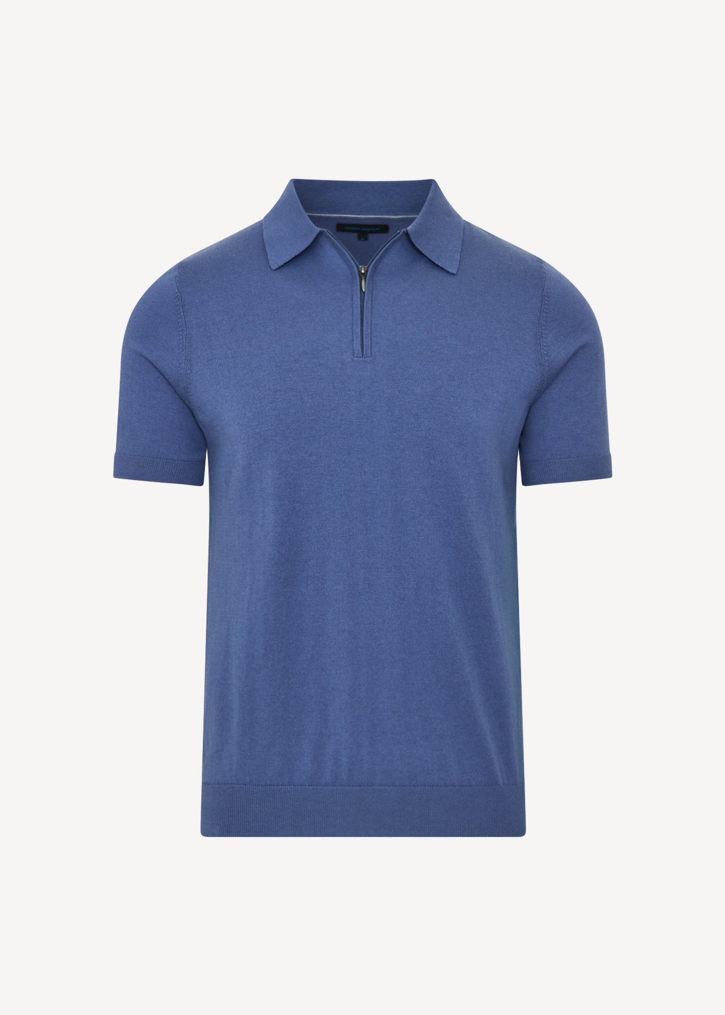 Cotton Blend Zip Polo