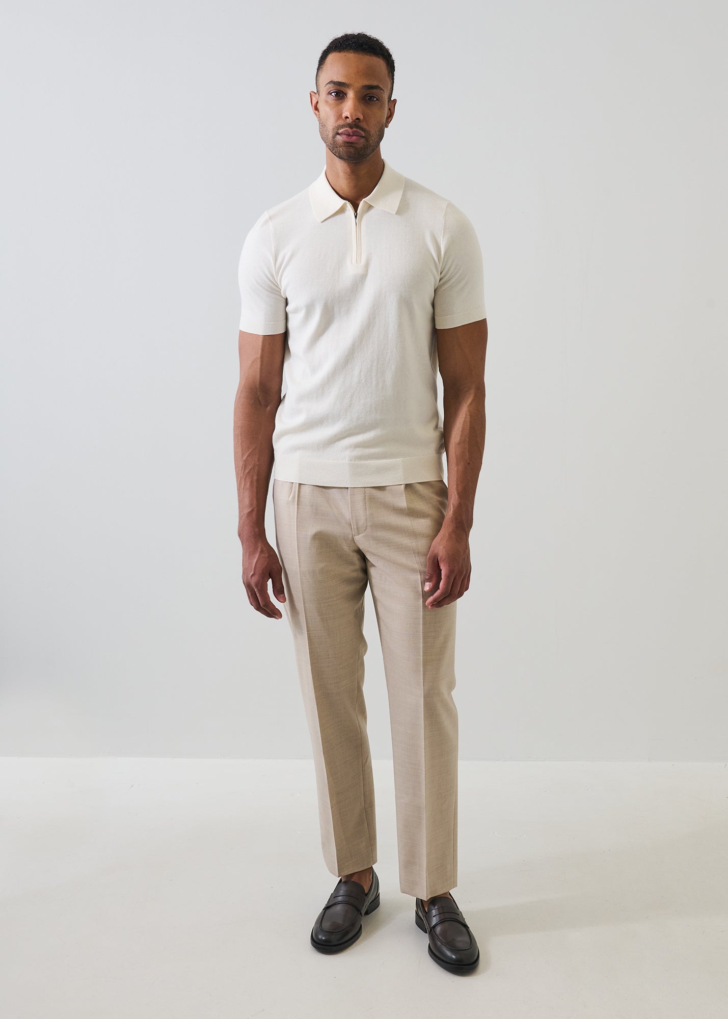 Cotton Blend Zip Polo - PATRICK ASSARAF