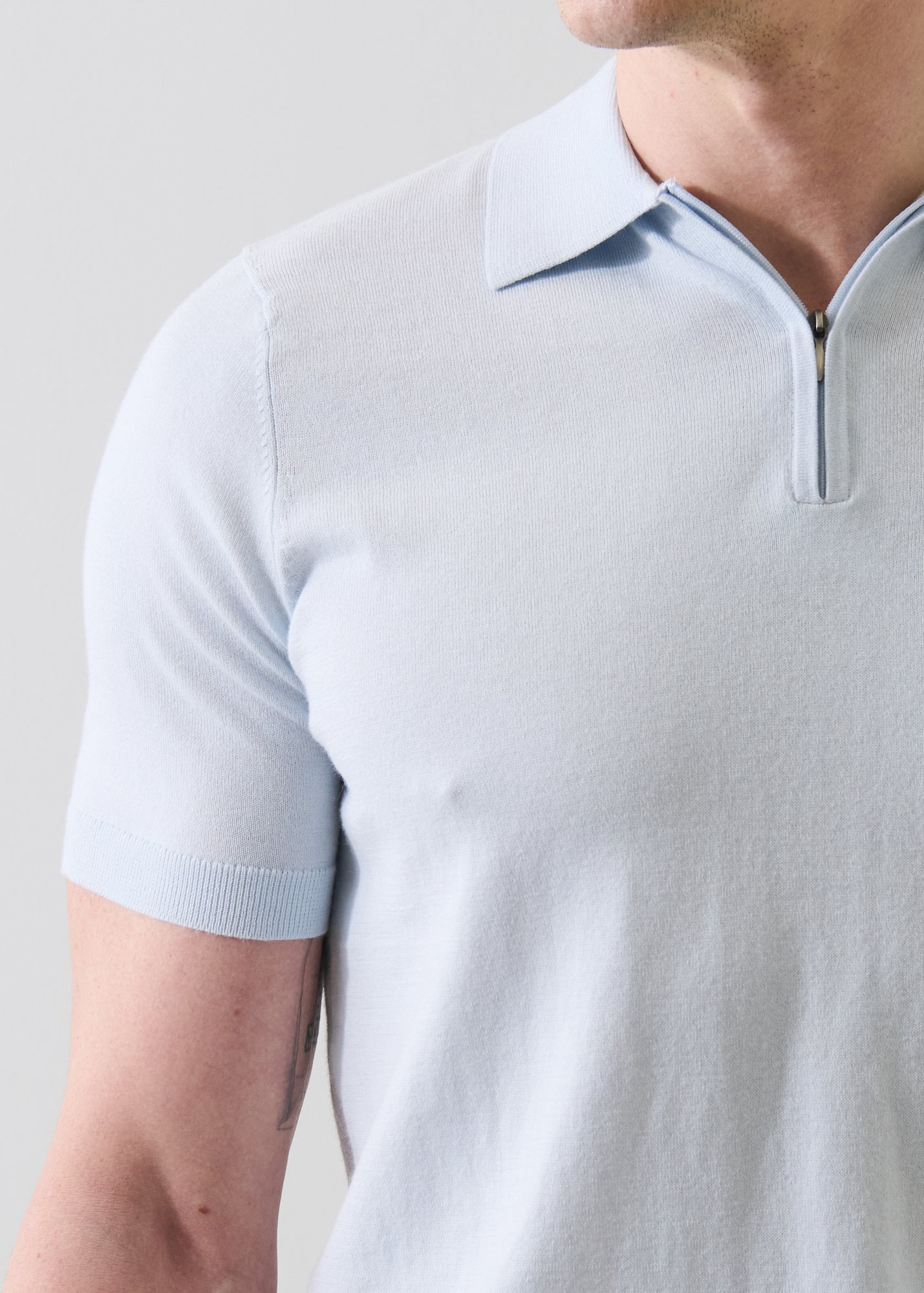 Cotton Blend Zip Polo - PATRICK ASSARAF