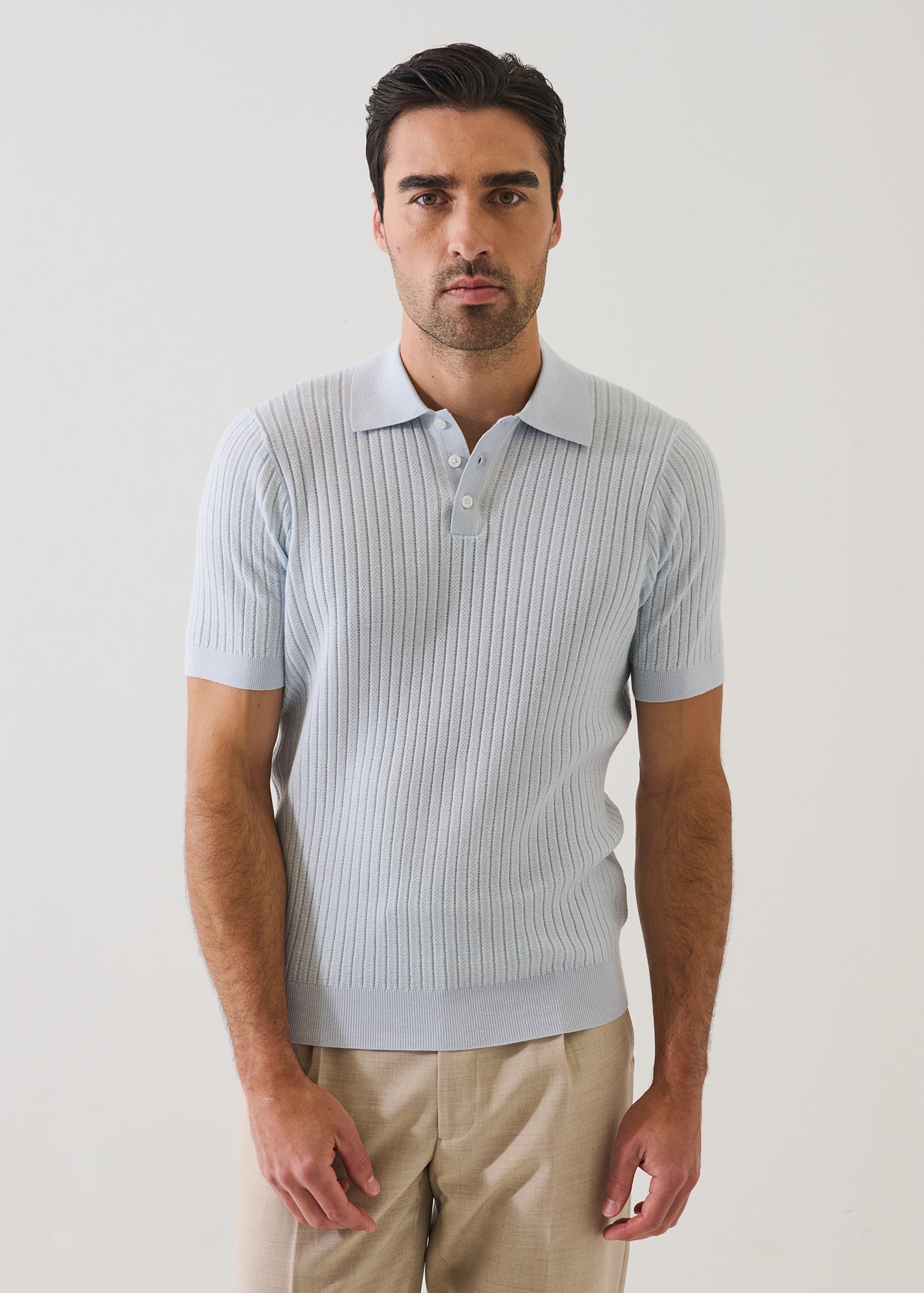 Cotton Blend Drop Needle Polo