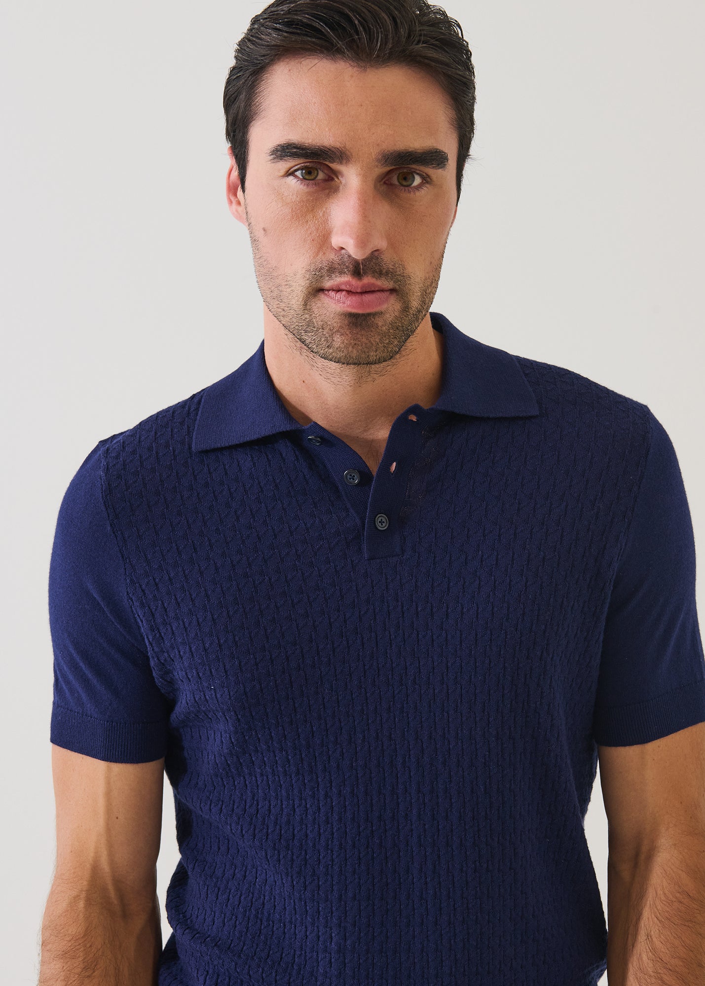 Cotton Blend Triangle Stitch Polo